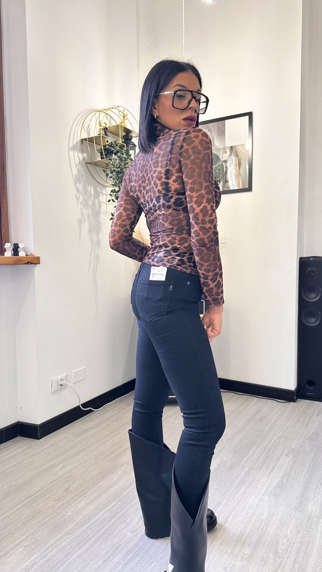 MAGLIA LEOPARDATA TRASPARENTE
