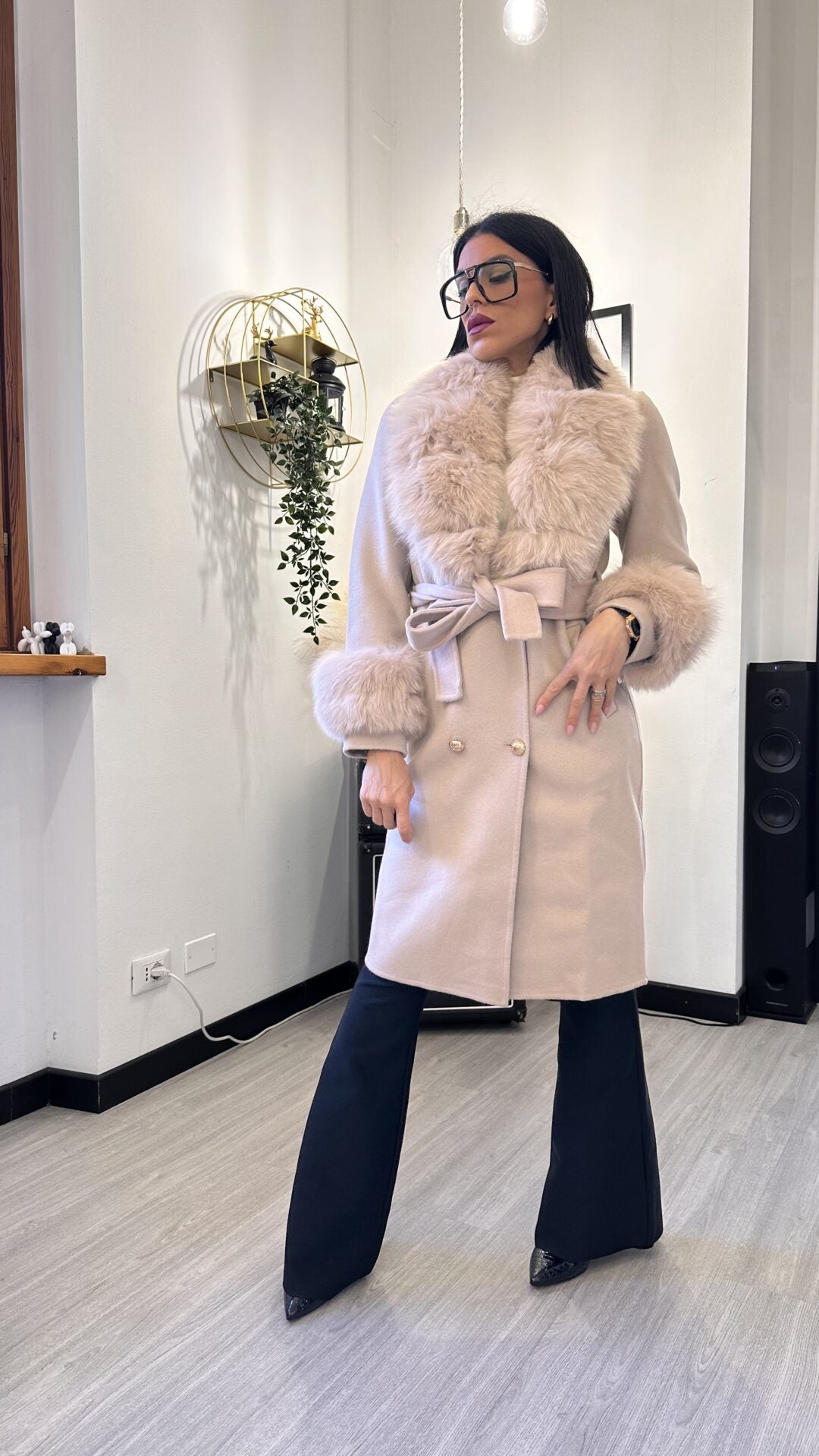 CAPPOTTINO CON PELO BEIGE