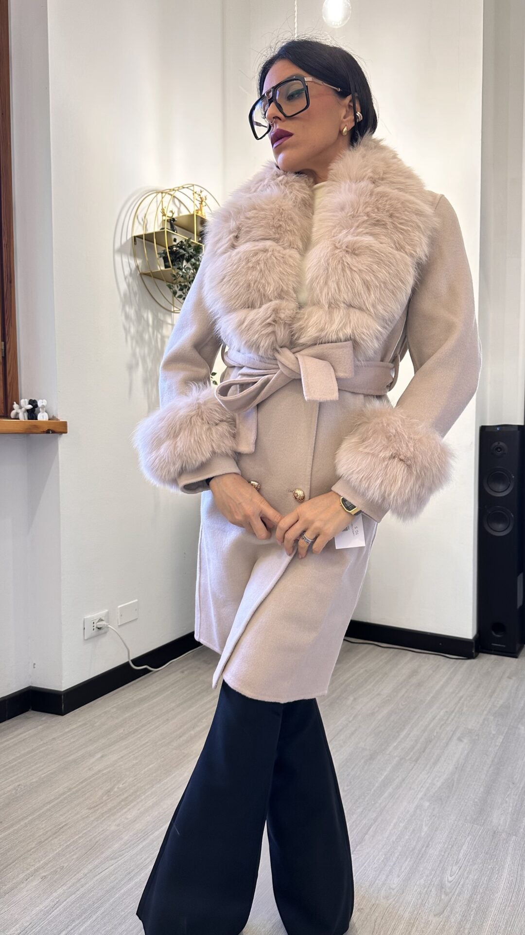 CAPPOTTINO CON PELO BEIGE