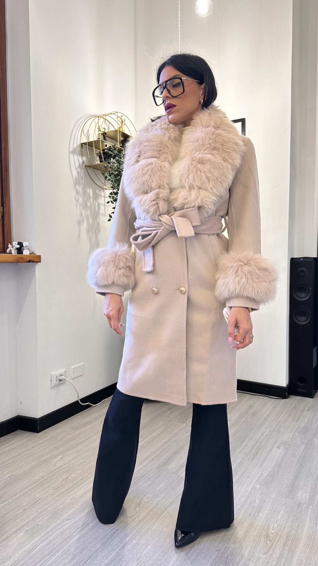 CAPPOTTINO CON PELO BEIGE