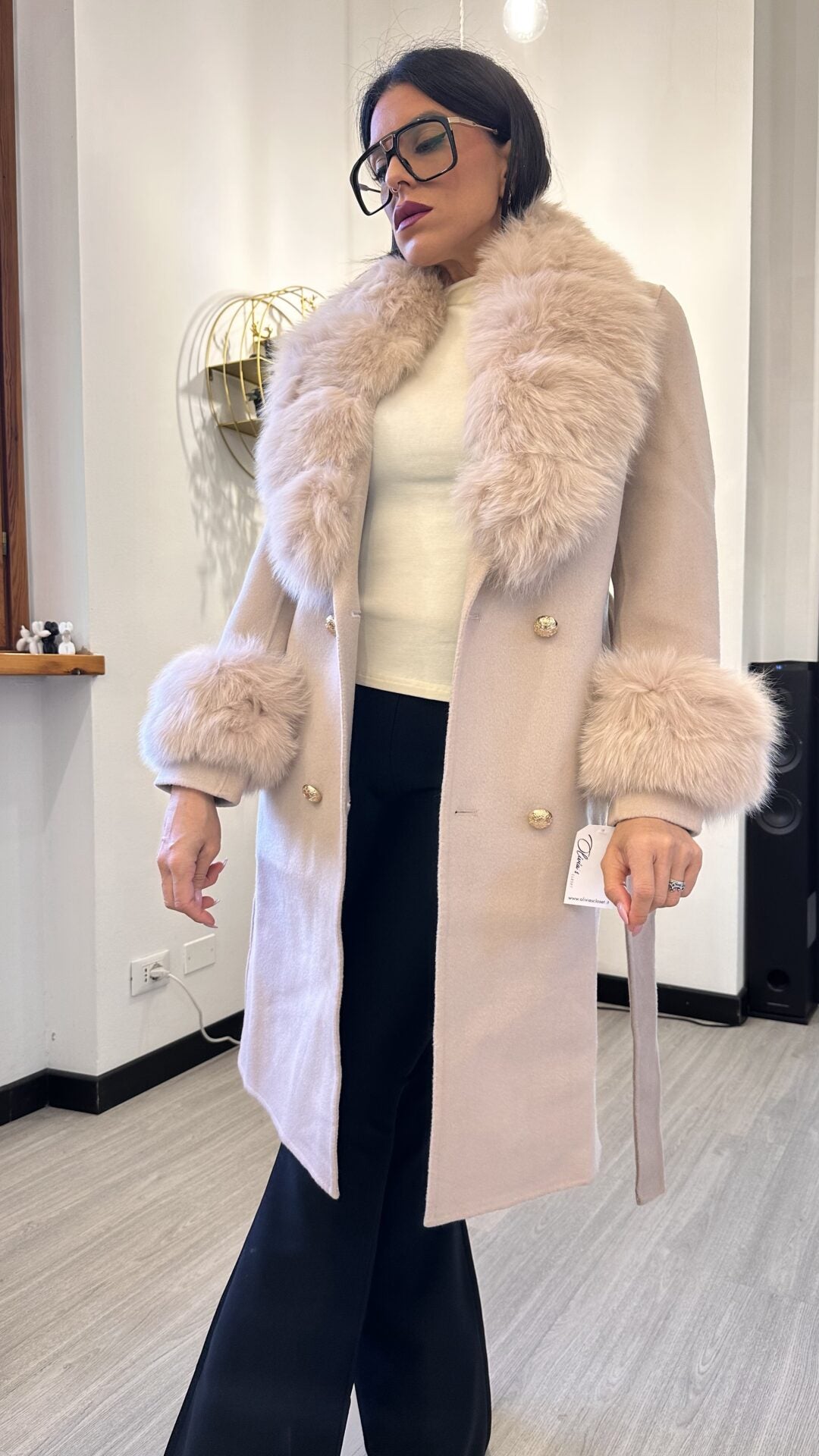 CAPPOTTINO CON PELO BEIGE