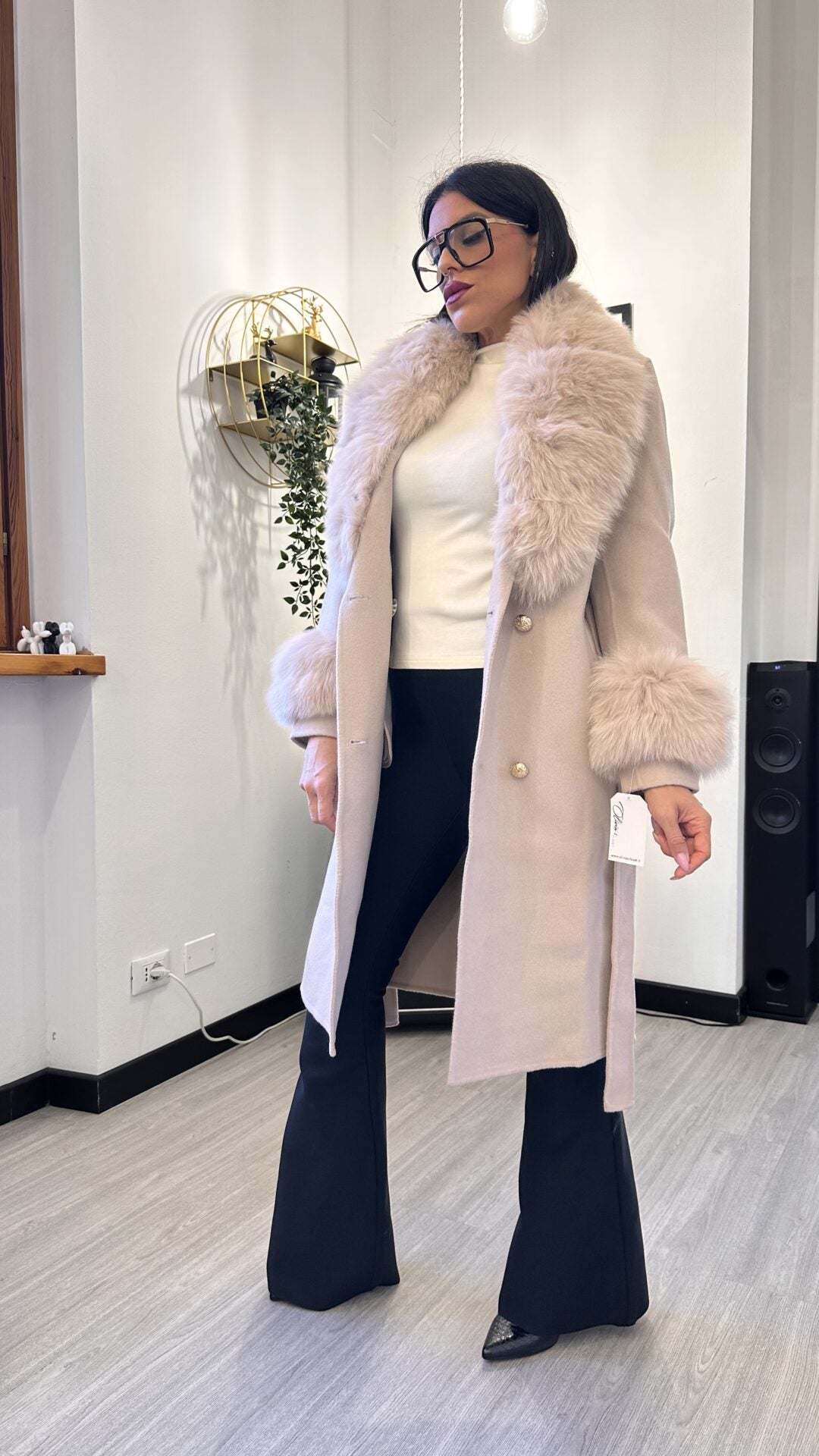 CAPPOTTINO CON PELO BEIGE