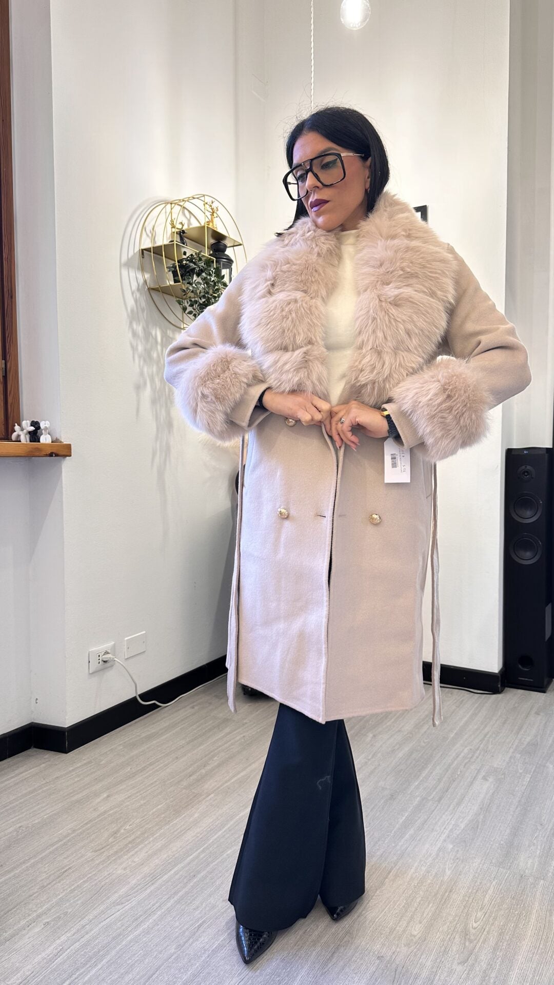 CAPPOTTINO CON PELO BEIGE