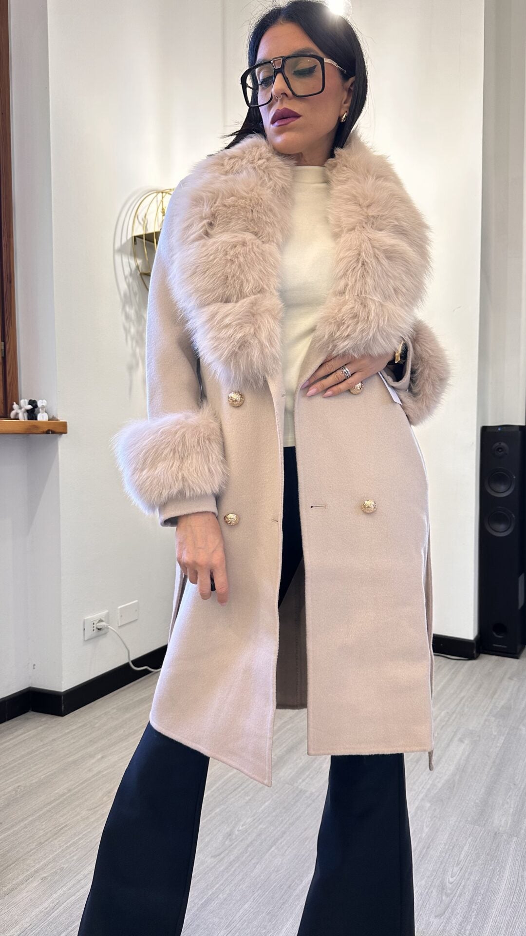 CAPPOTTINO CON PELO BEIGE