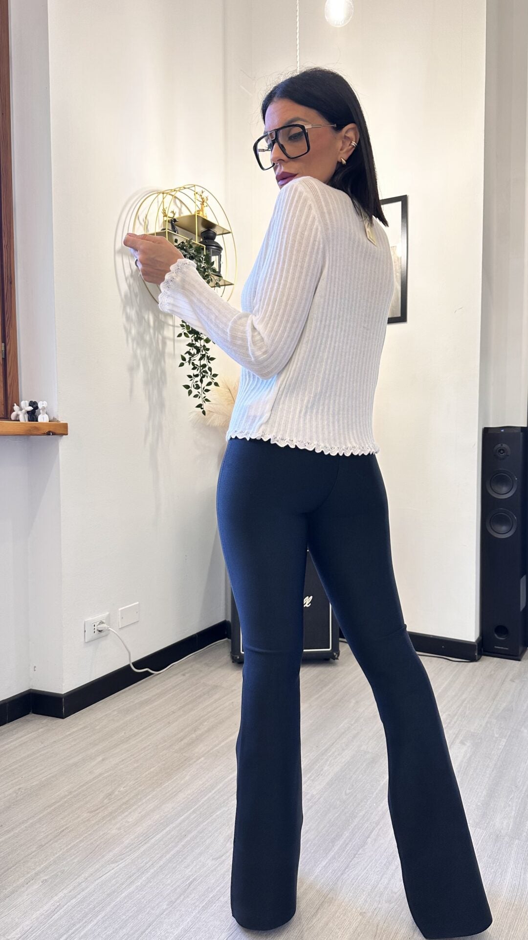 CARDIGAN MINIMAL A COSTINE BIANCO