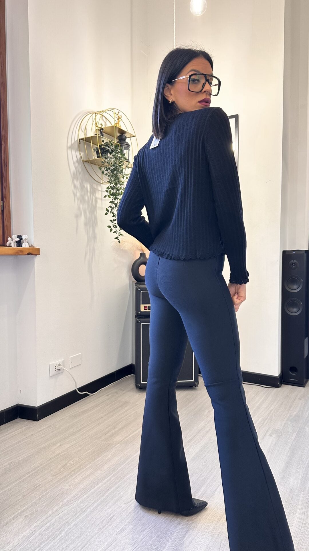 CARDIGAN MINIMAL A COSTINE NERO