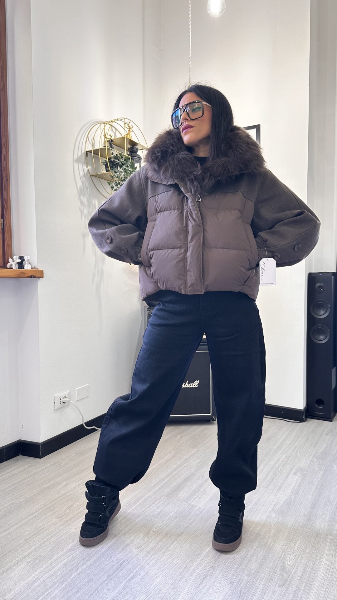 BOMBER CON PELO MARRONE
