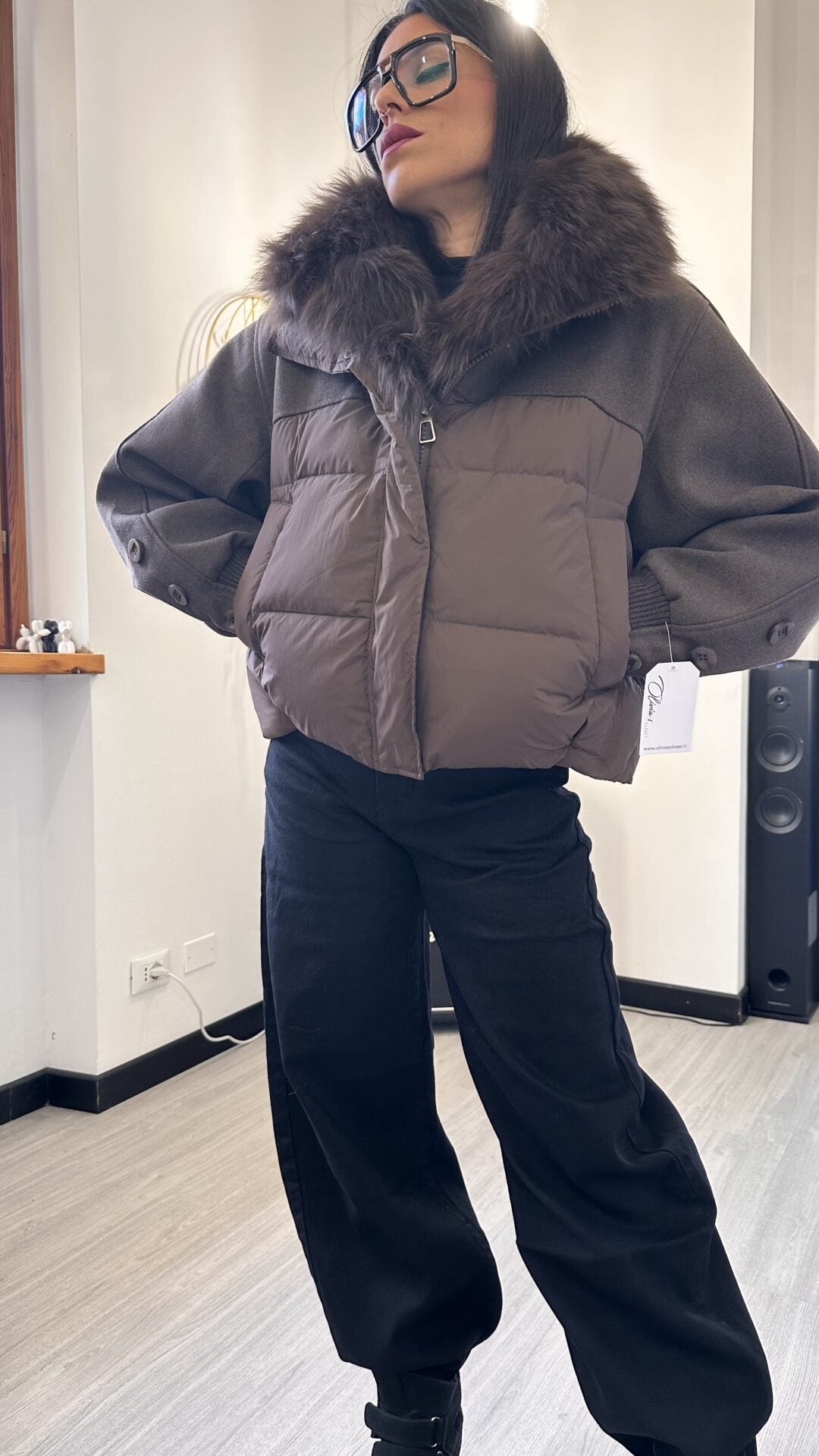 BOMBER CON PELO MARRONE