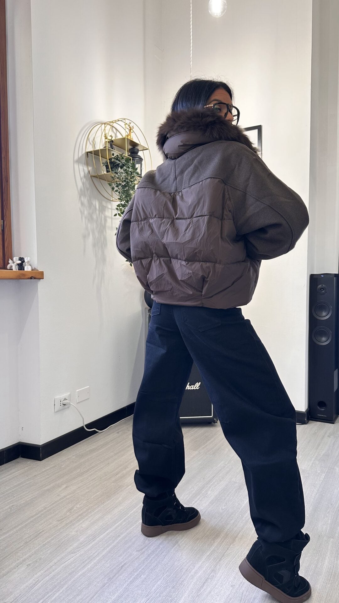 BOMBER CON PELO MARRONE