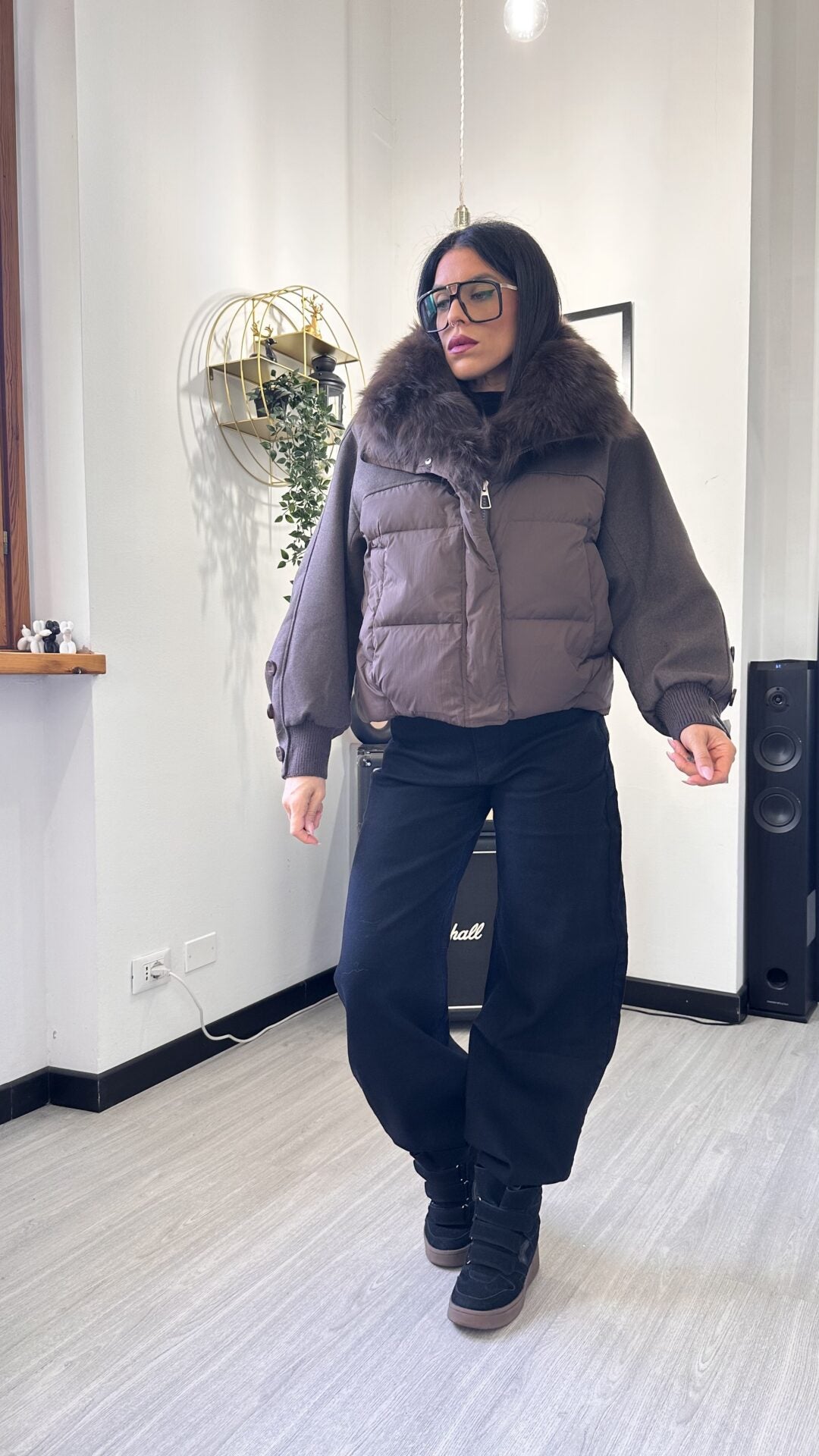 BOMBER CON PELO MARRONE