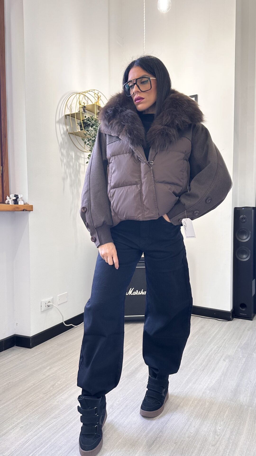 BOMBER CON PELO MARRONE