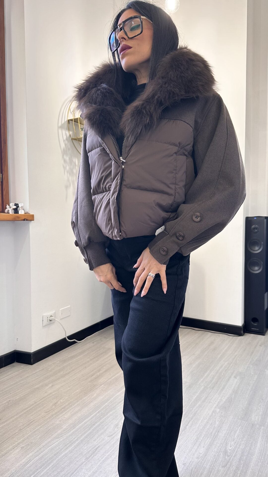 BOMBER CON PELO MARRONE