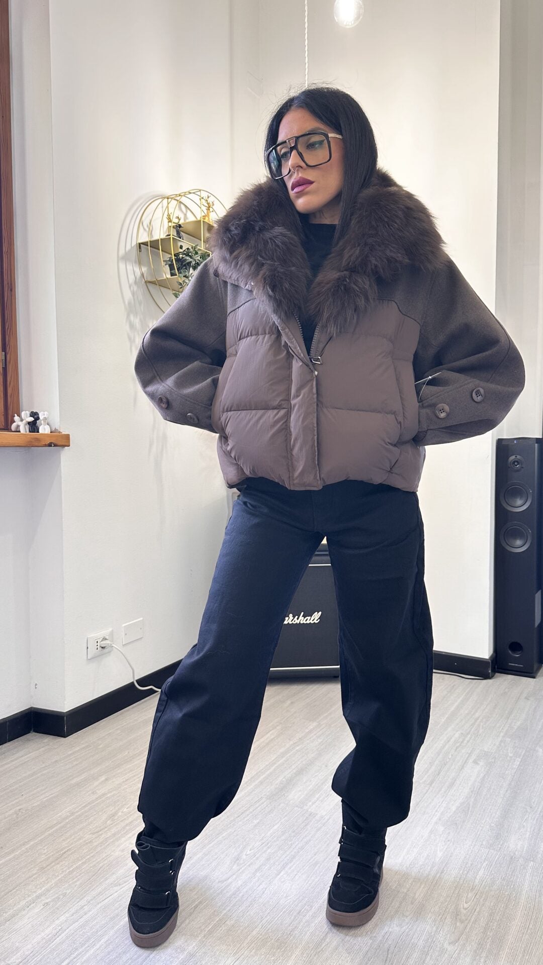 BOMBER CON PELO MARRONE