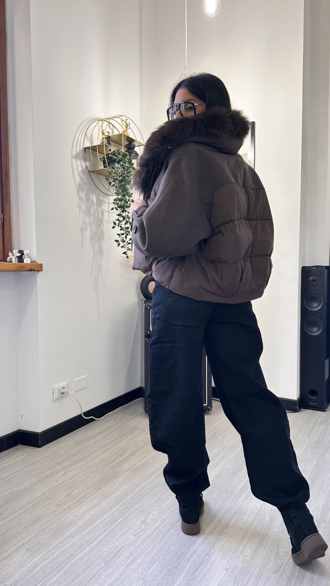 BOMBER CON PELO MARRONE