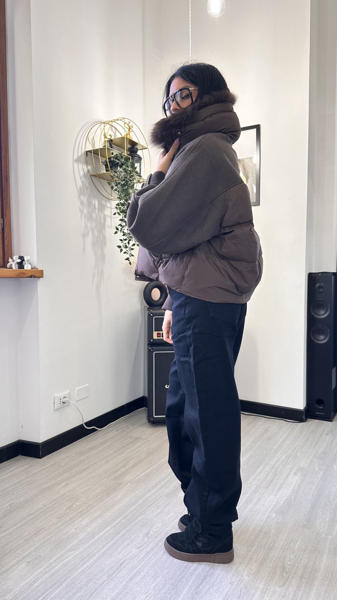 BOMBER CON PELO MARRONE