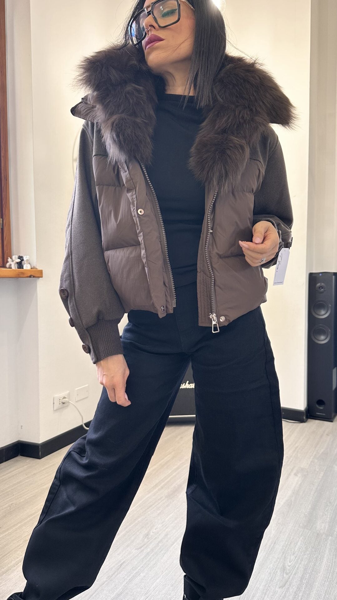 BOMBER CON PELO MARRONE