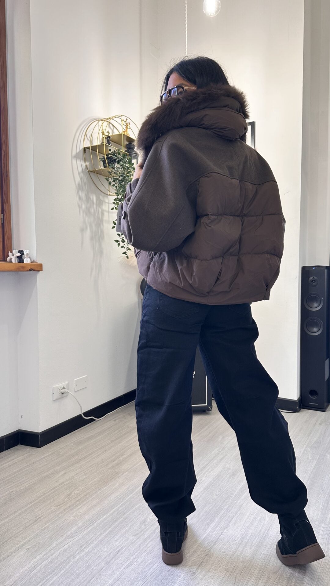BOMBER CON PELO MARRONE