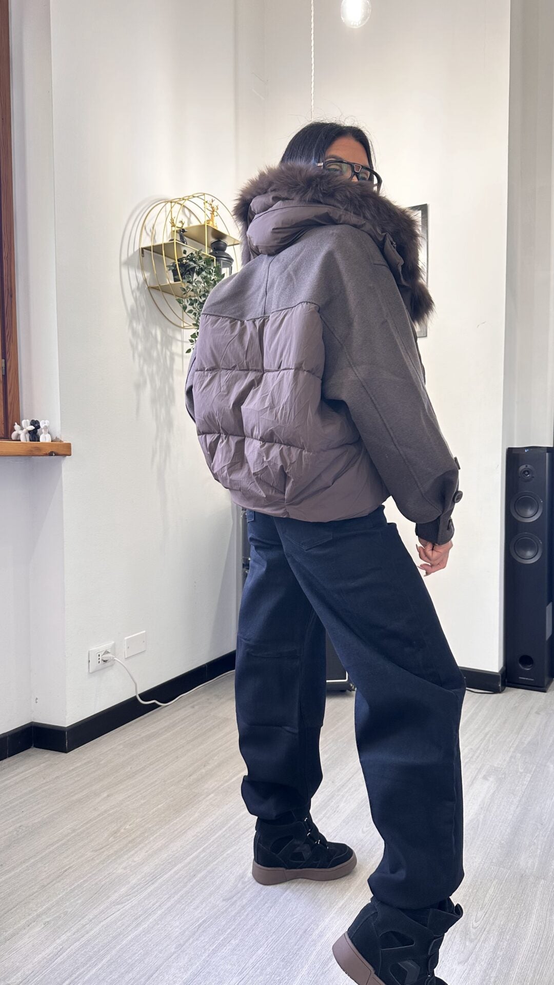BOMBER CON PELO MARRONE