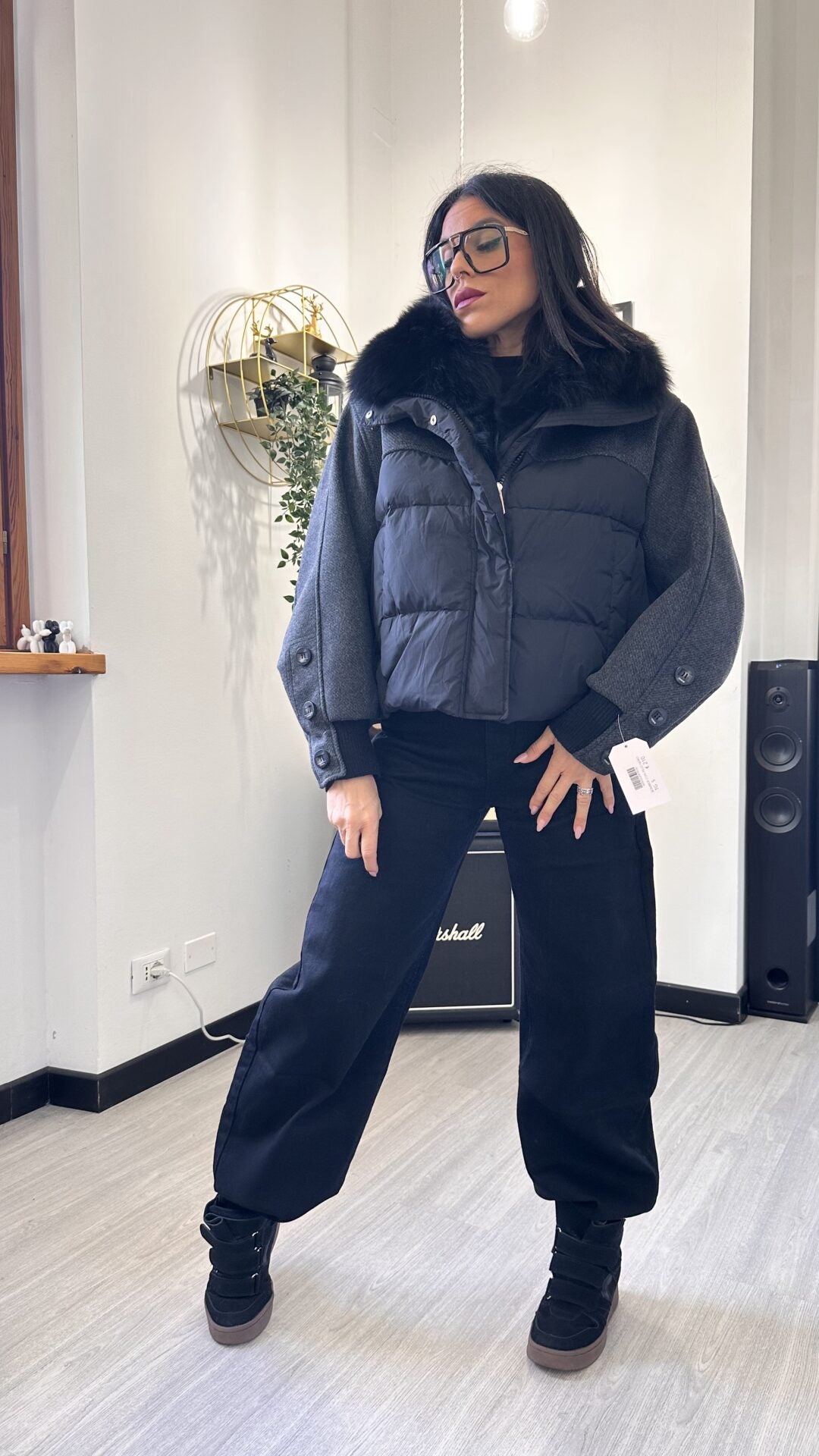 BOMBER CON PELO NERO