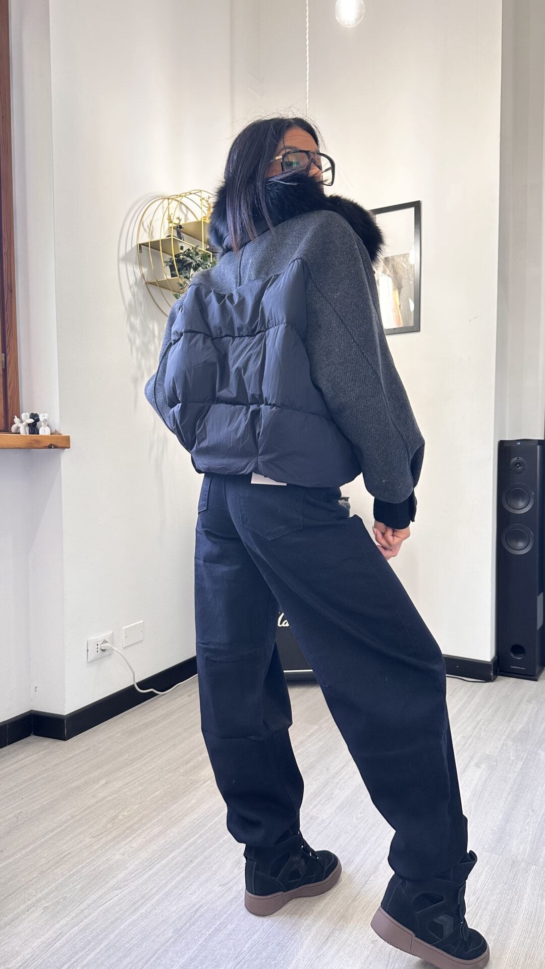 BOMBER CON PELO NERO