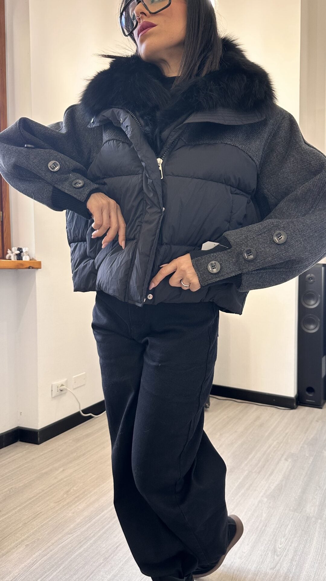 BOMBER CON PELO NERO