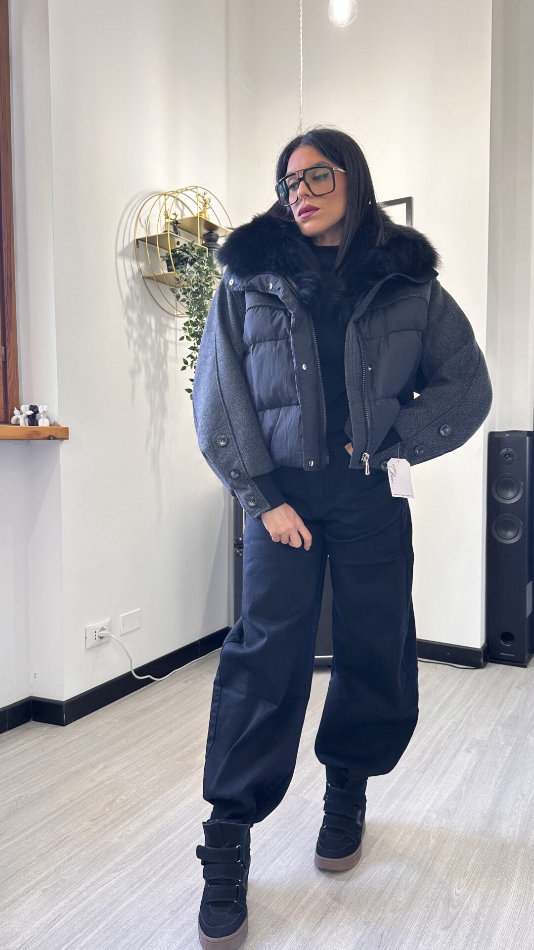 BOMBER CON PELO NERO