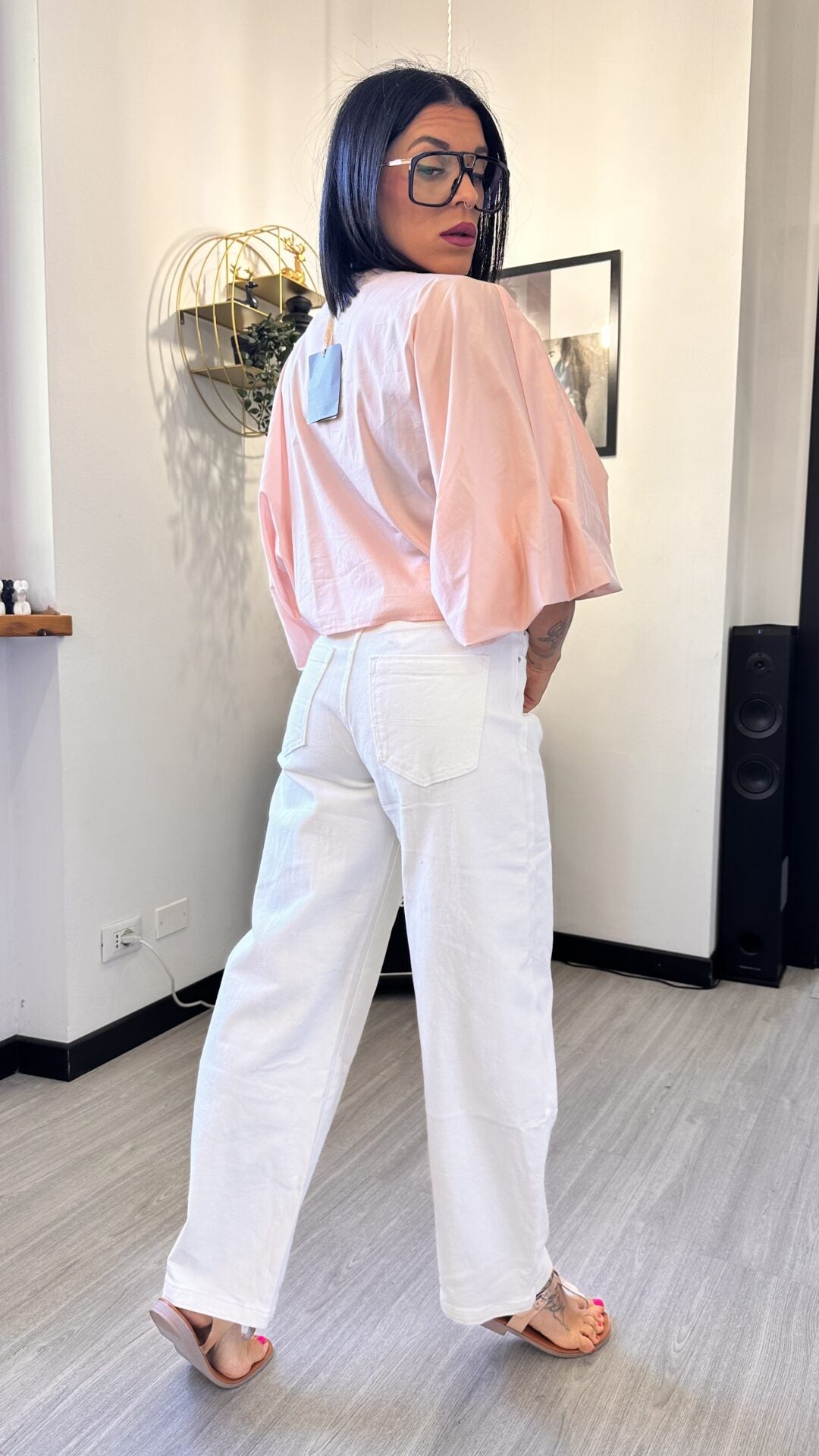 2340 JEANS BALLOON BIANCO