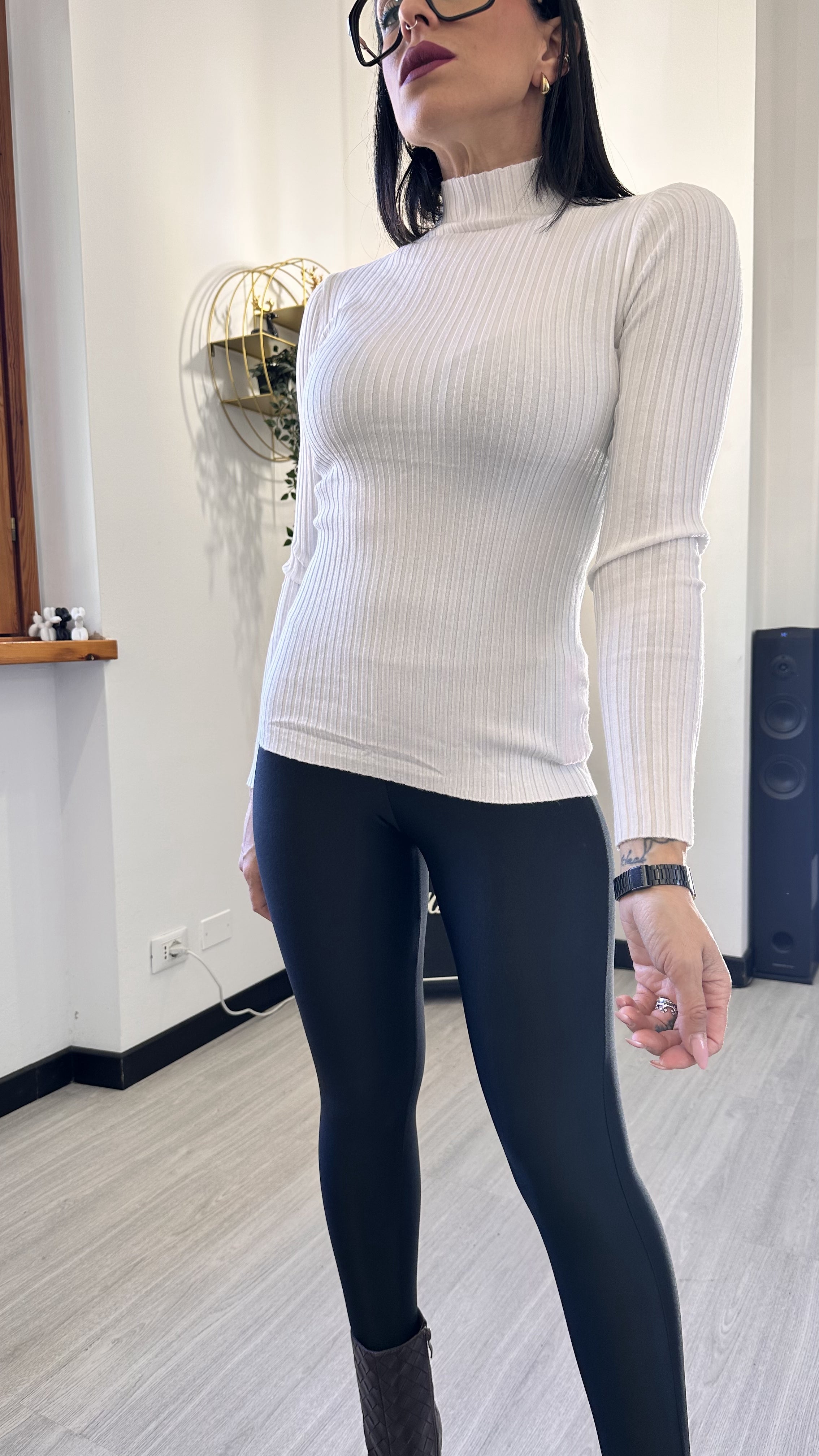 MAGLIA CANETTATA BIANCA
