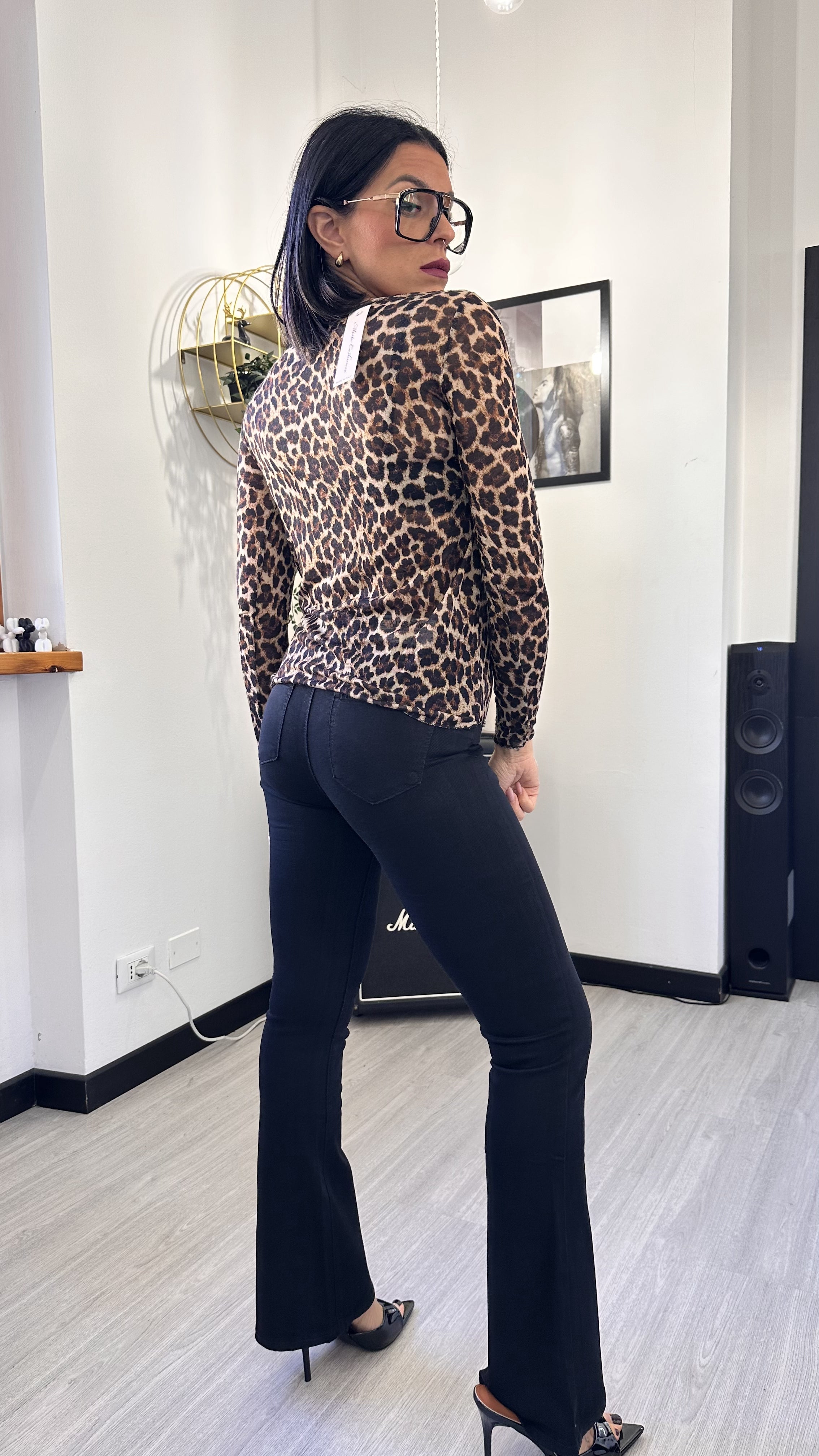 MAGLIA IN CASHMERE LEOPARDATA