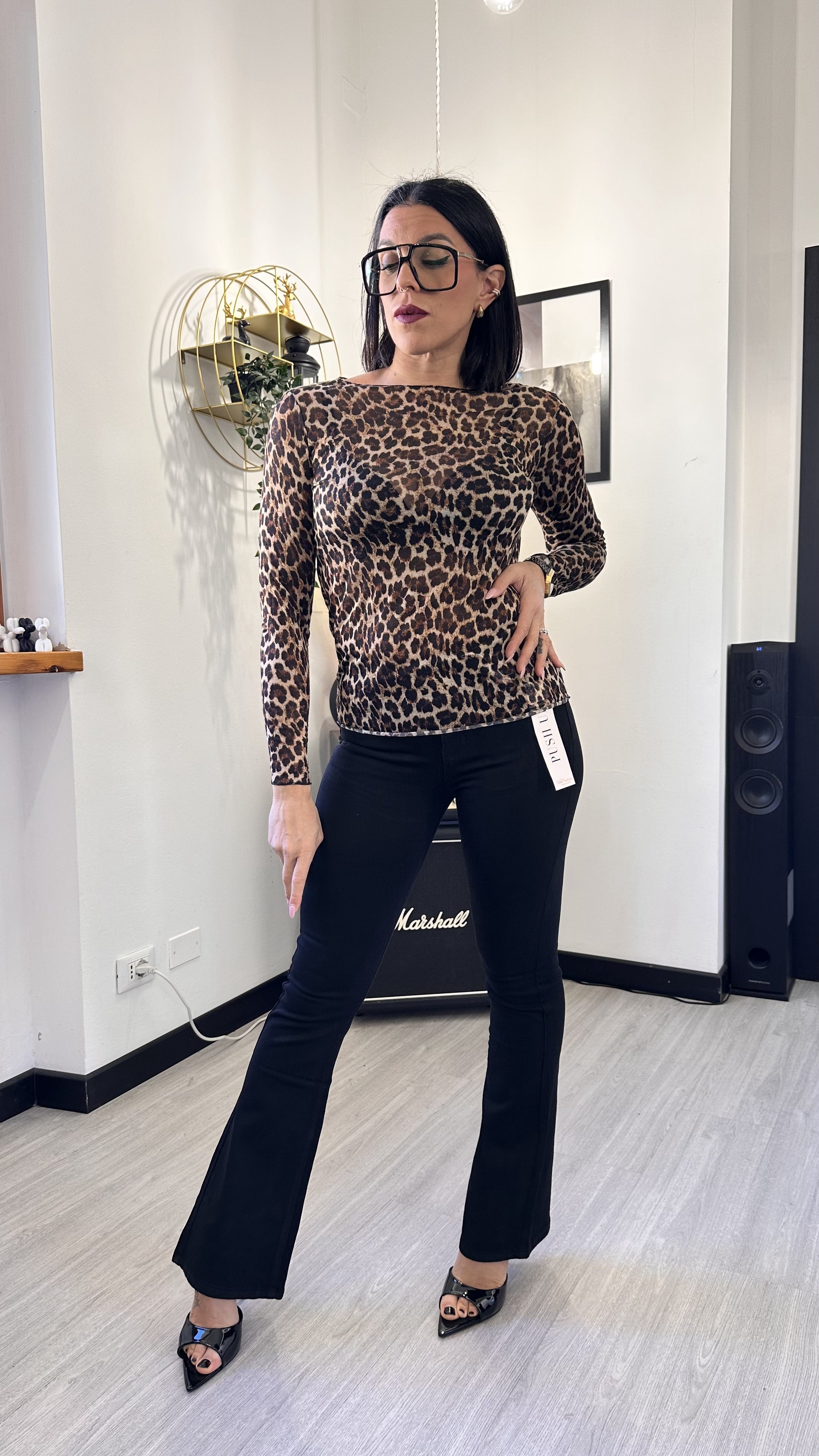 MAGLIA IN CASHMERE LEOPARDATA