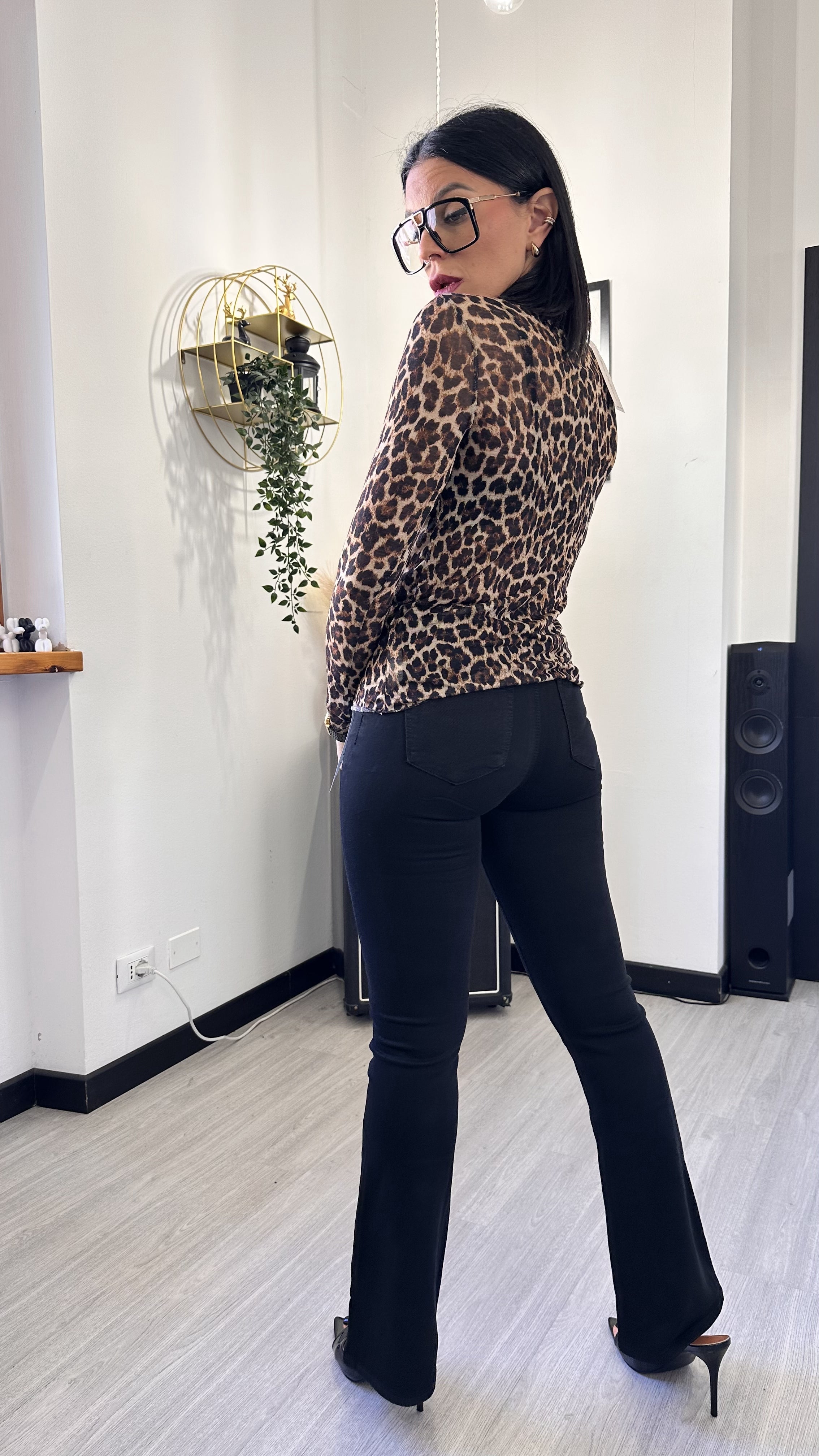MAGLIA IN CASHMERE LEOPARDATA