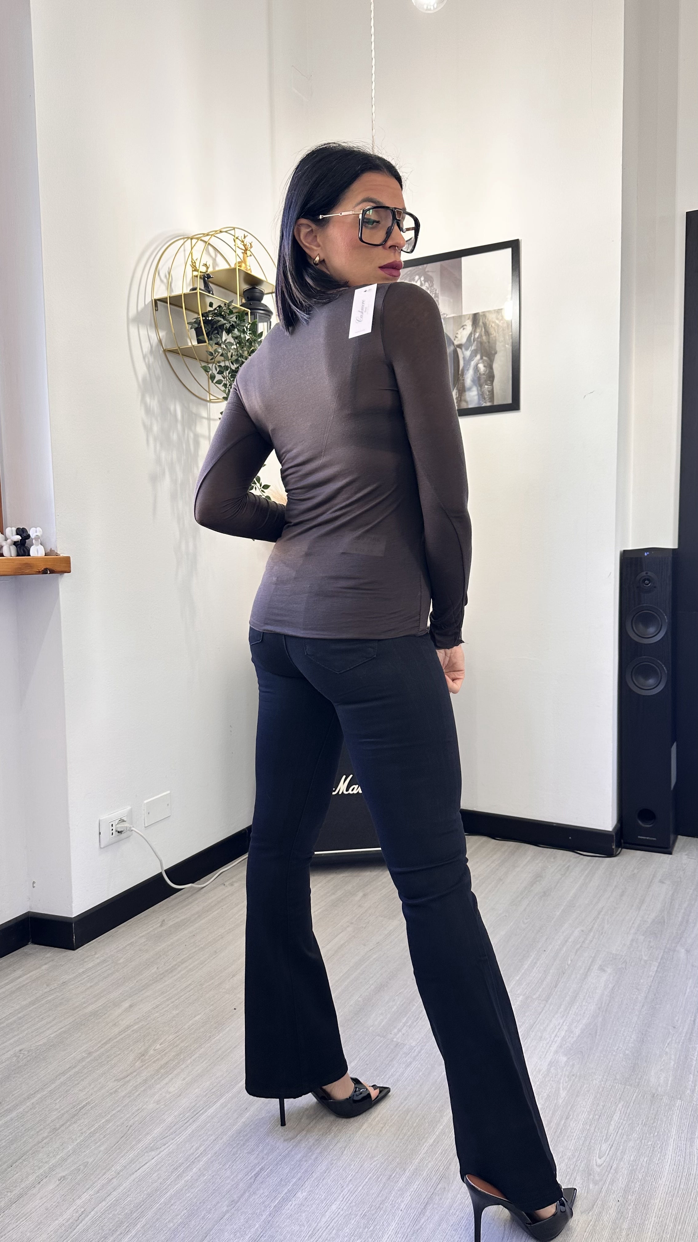 MAGLIA IN CASHMERE TESTA DI MORO