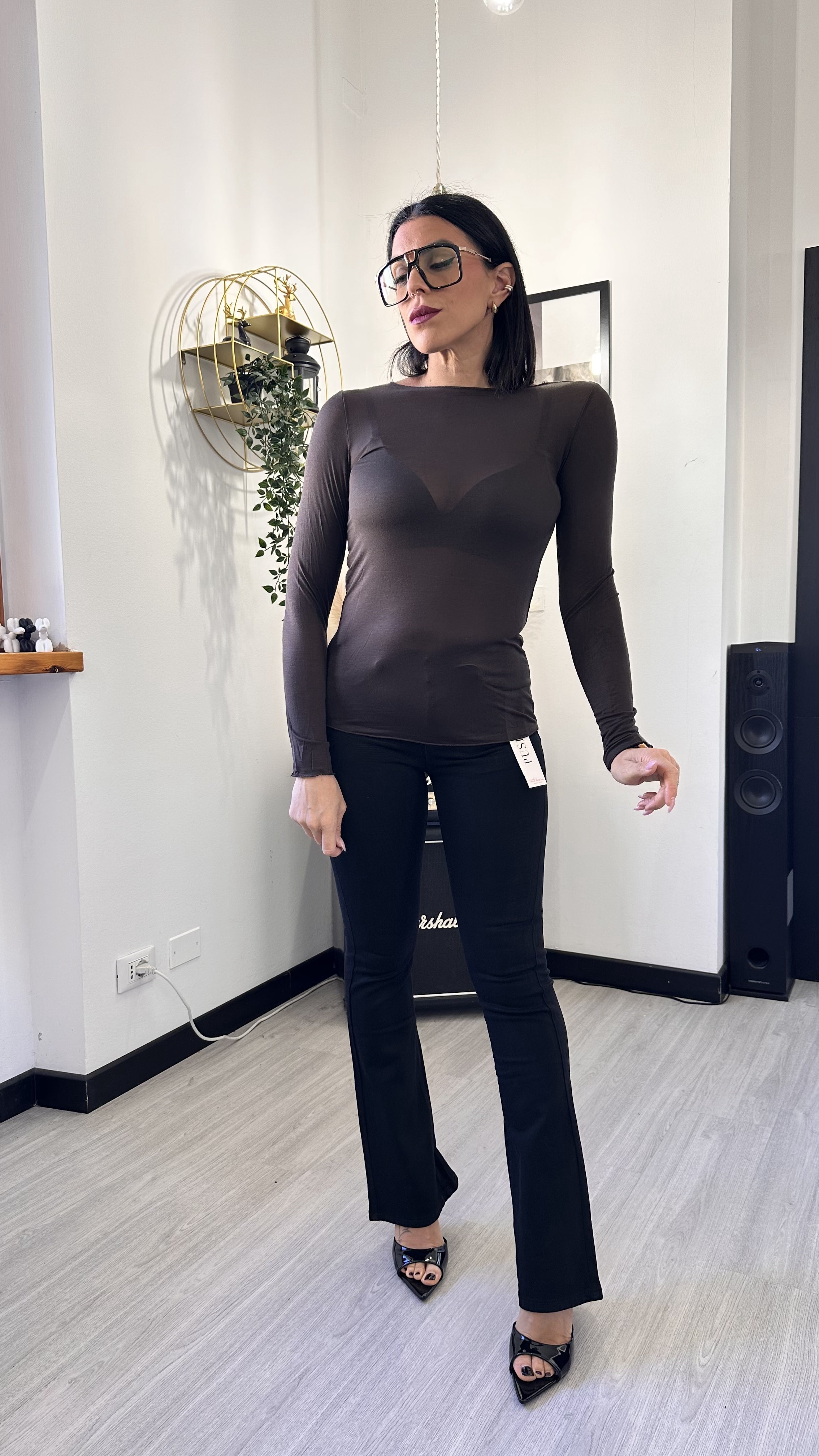 MAGLIA IN CASHMERE TESTA DI MORO