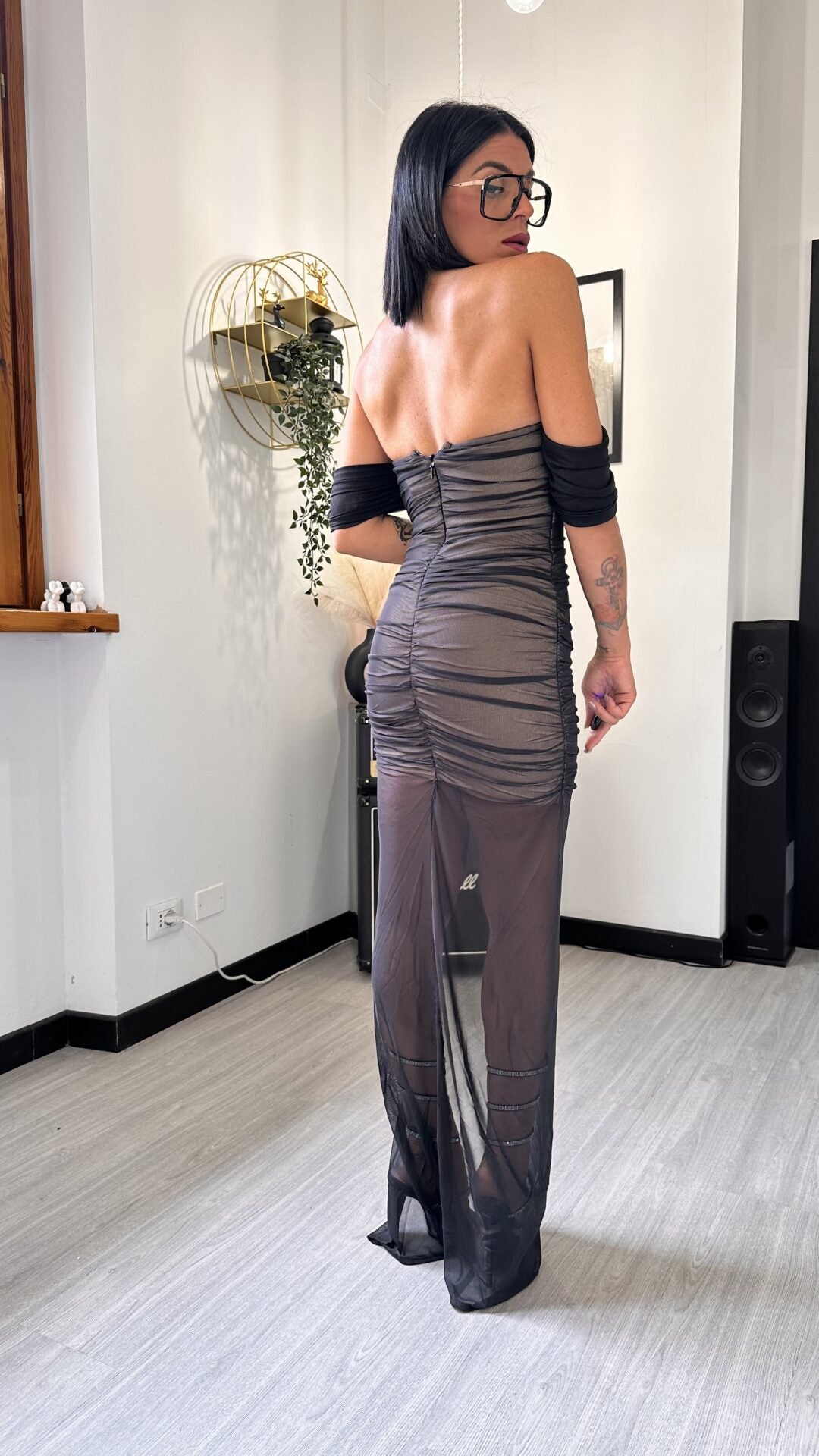 ABITO SCOLLO A CUORE CON TULLE