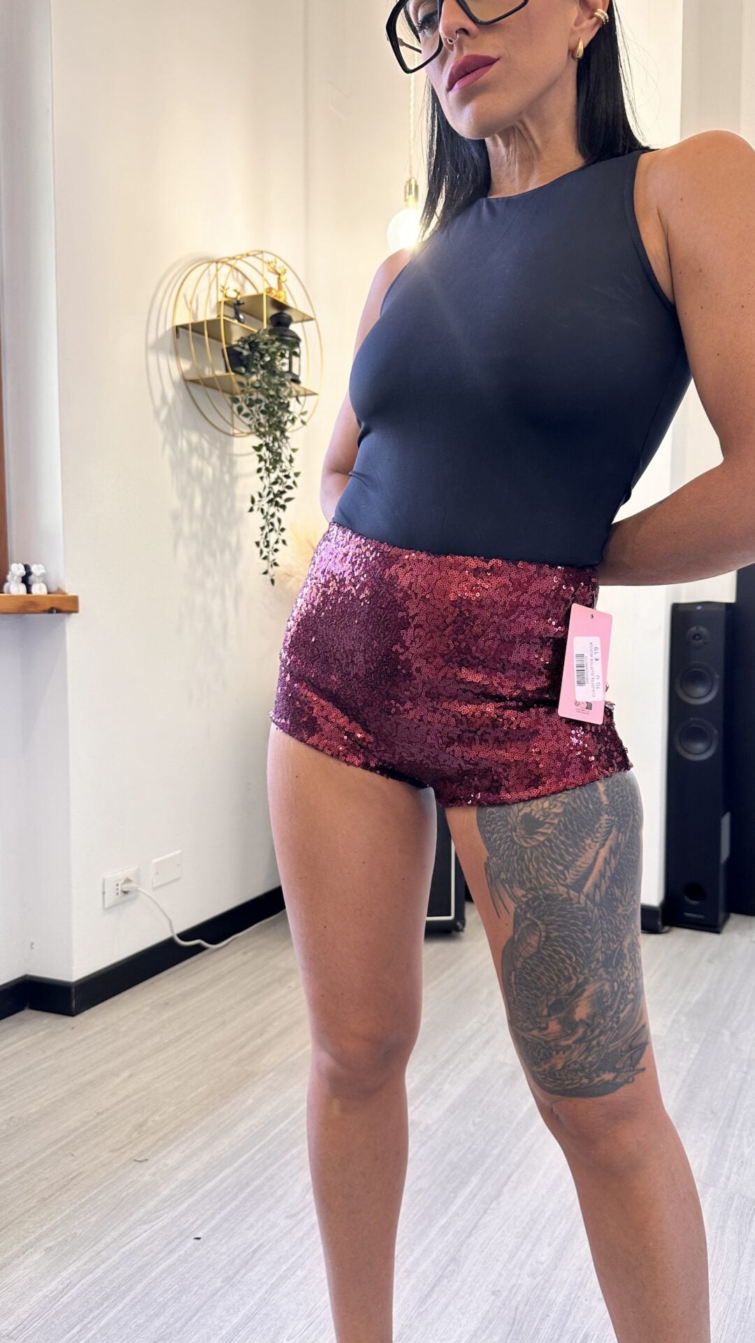 CULOTTE GLITTER ROSSA