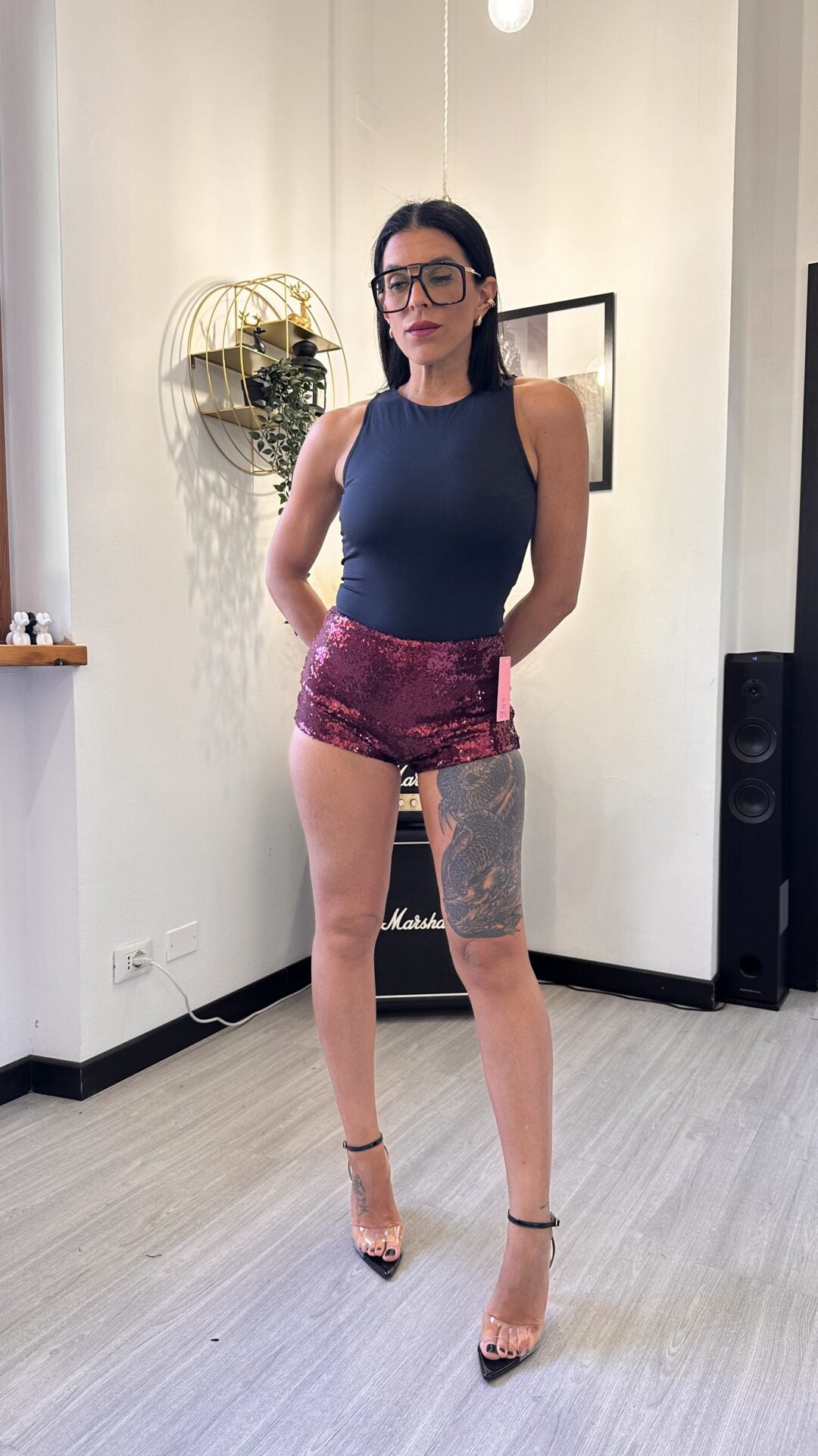 CULOTTE GLITTER ROSSA
