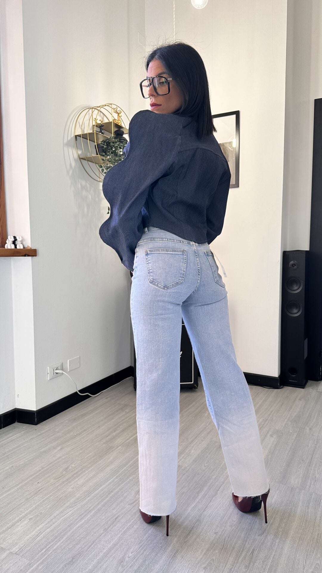 BOMBERINO IN JEANS ONDULATO