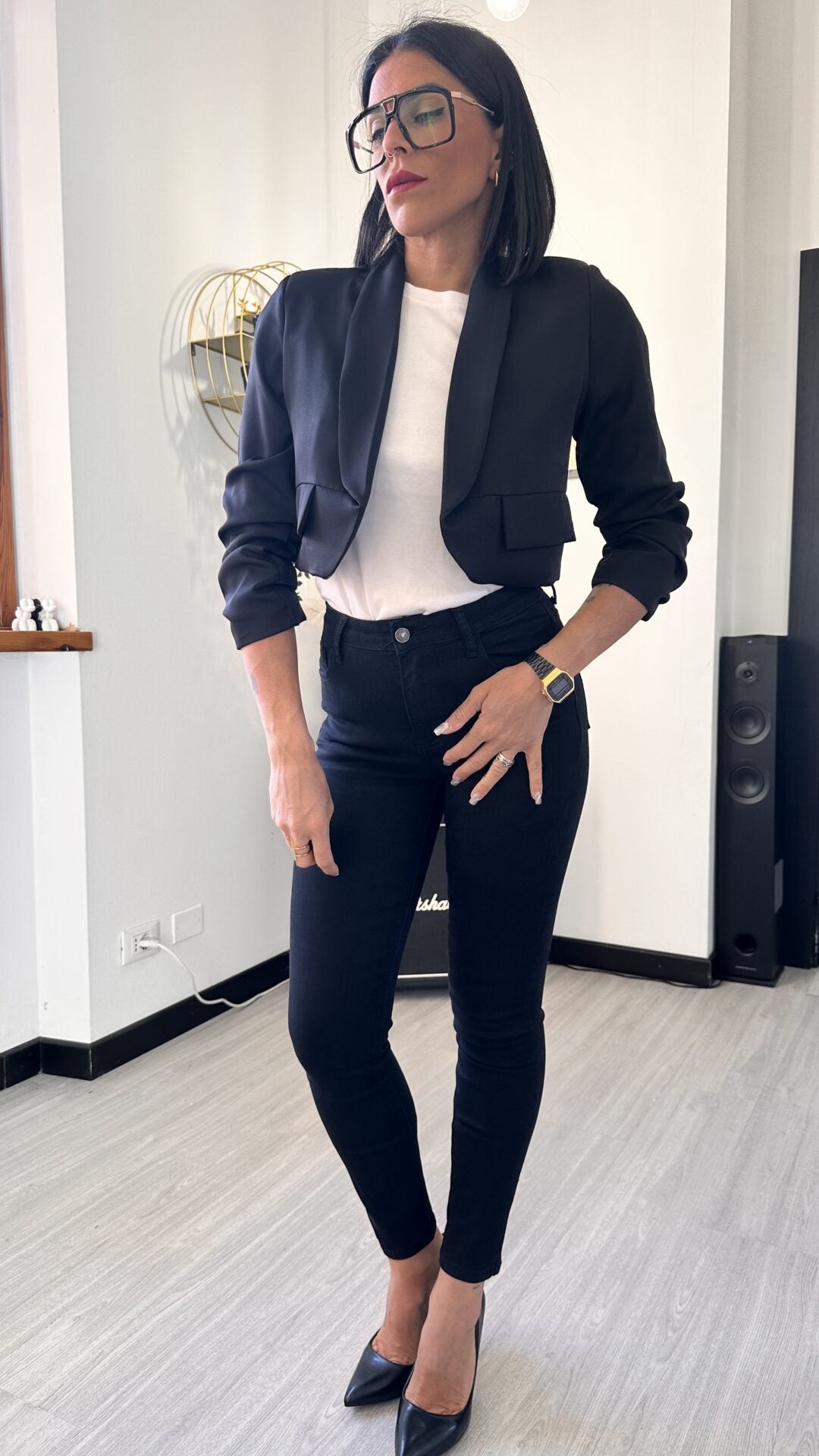 BLAZER CROP NERO