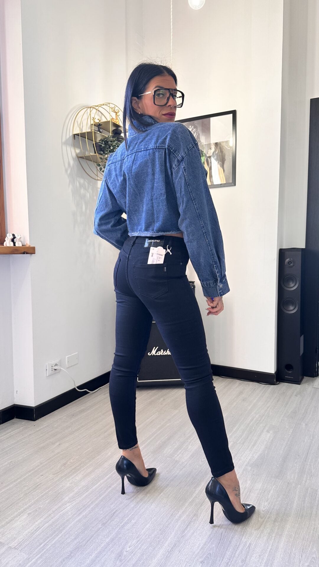 CAMICIA IN JEANS LUREX