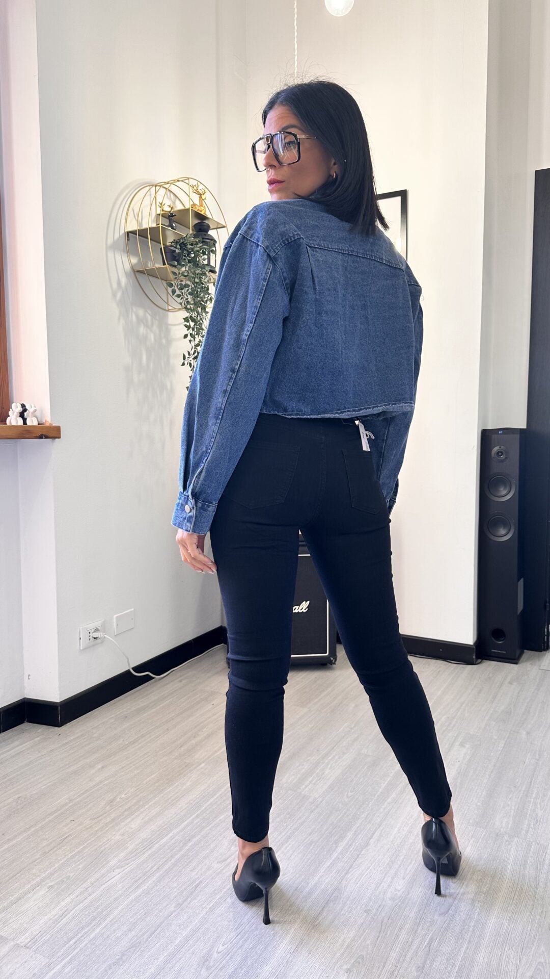 CAMICIA IN JEANS LUREX
