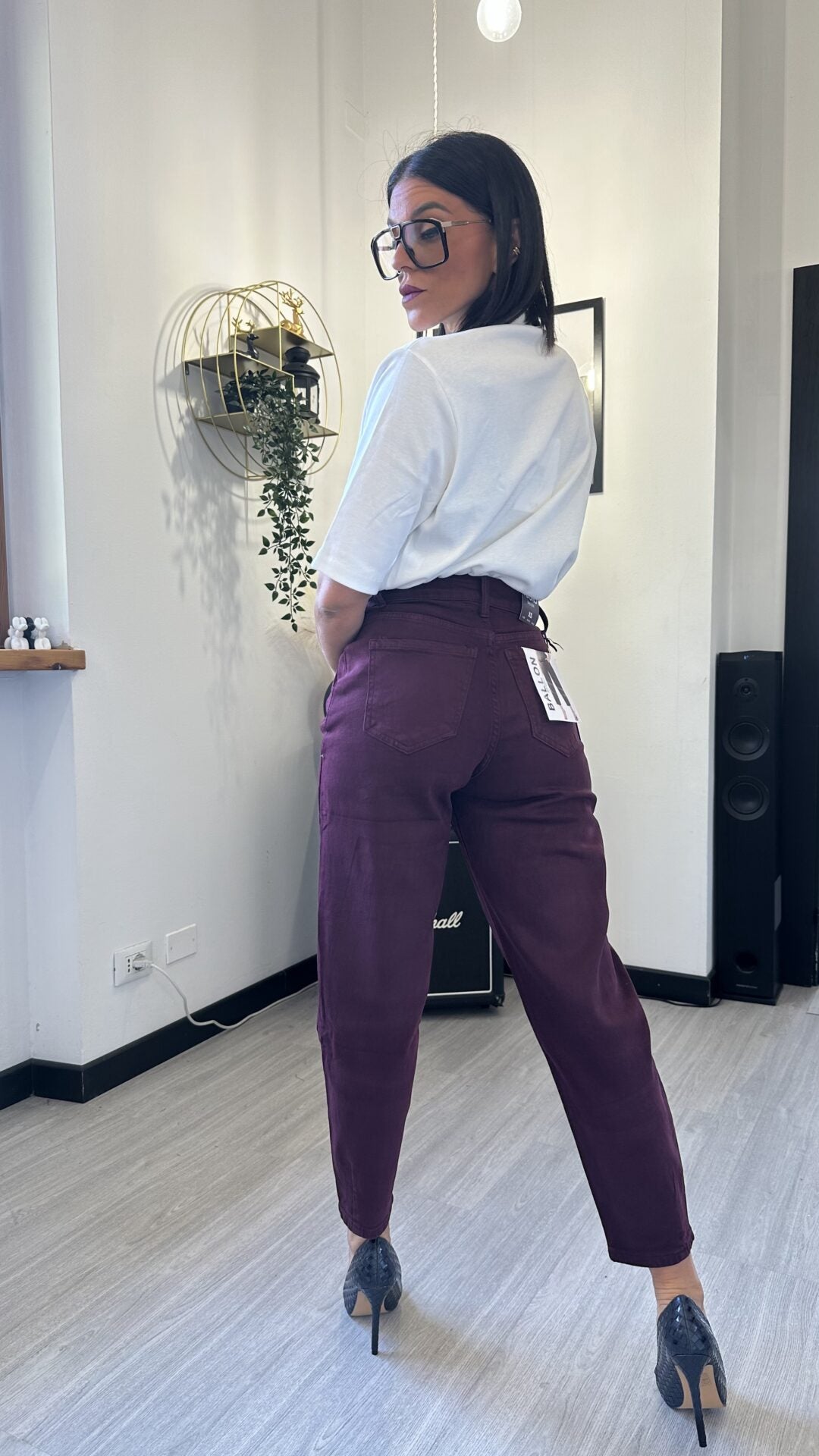 1900 JEANS BALLOON BORDEAUX
