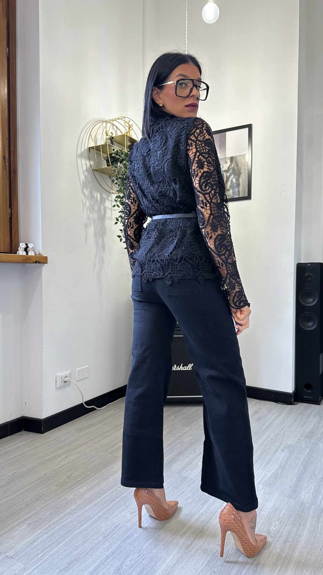MAGLIA MANICA LUNGA MACRAME