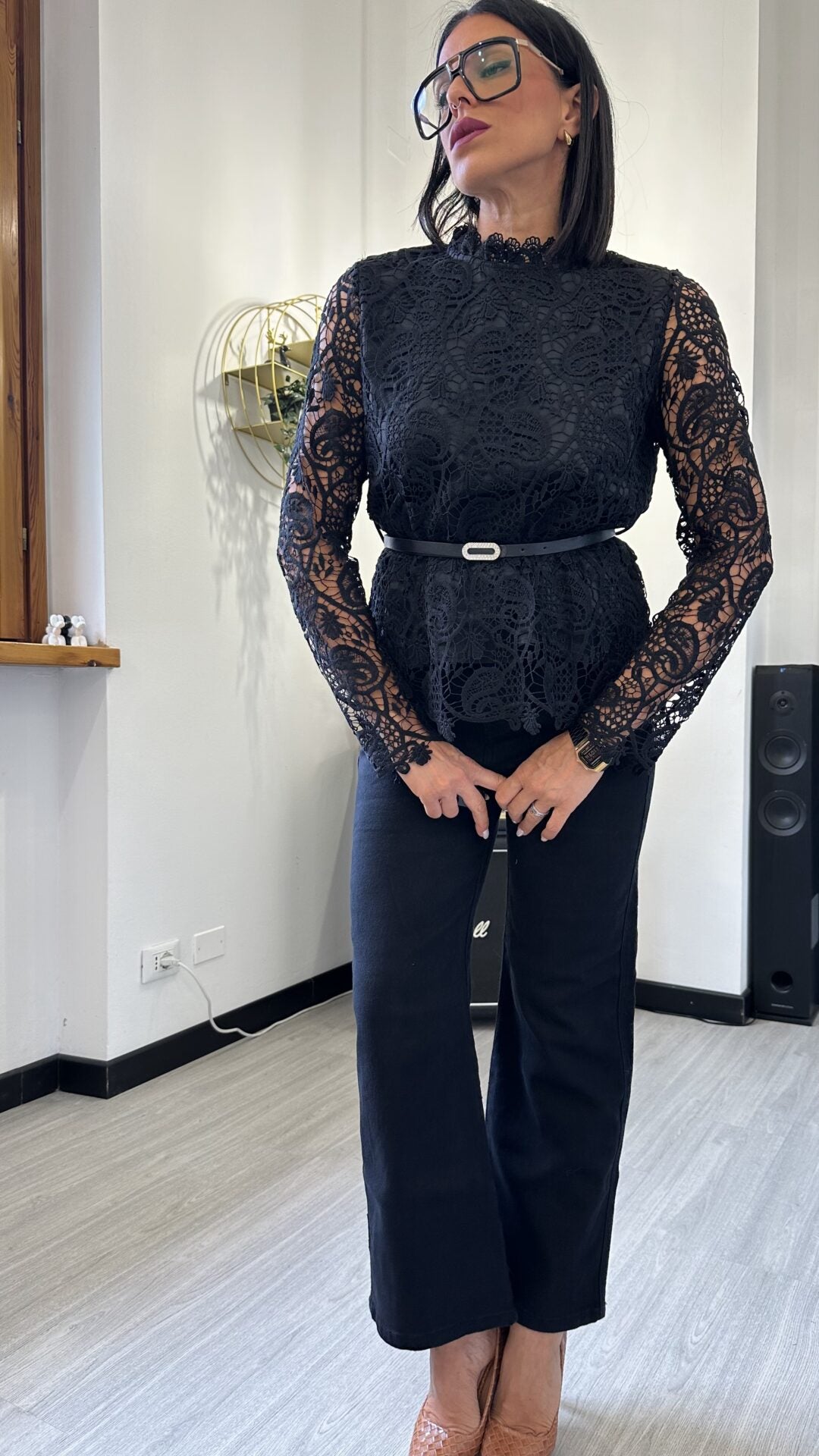 MAGLIA MANICA LUNGA MACRAME