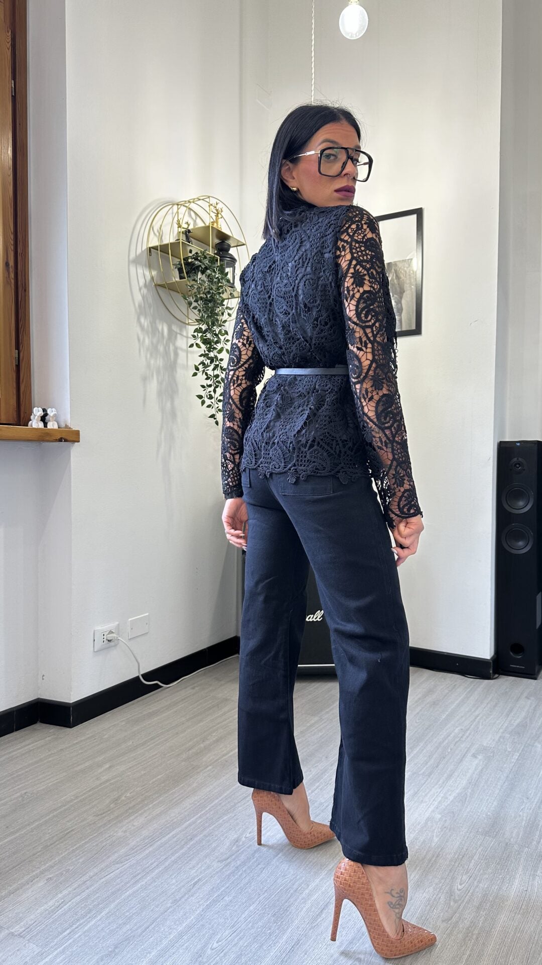 MAGLIA MANICA LUNGA MACRAME