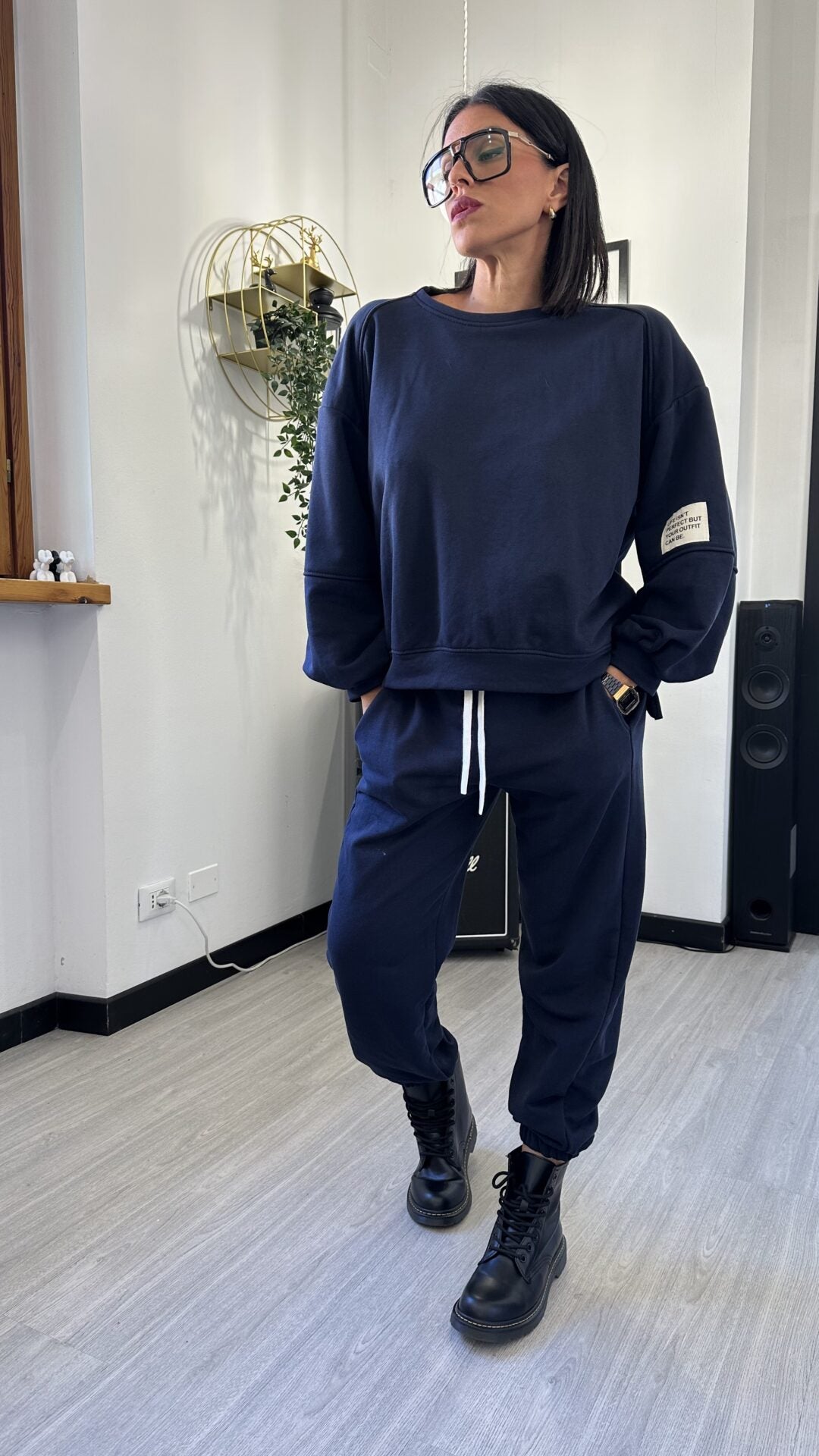 COORDINATO TUTA LIFE ISN'T PERFECT BLU