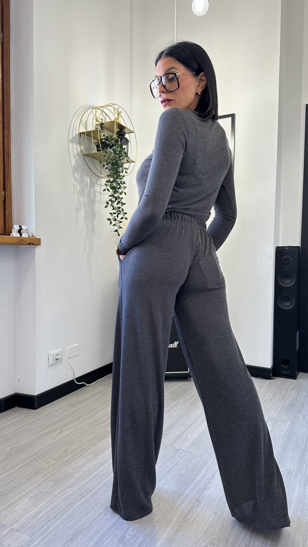 PANTALONE MORBIDO GRIGIO