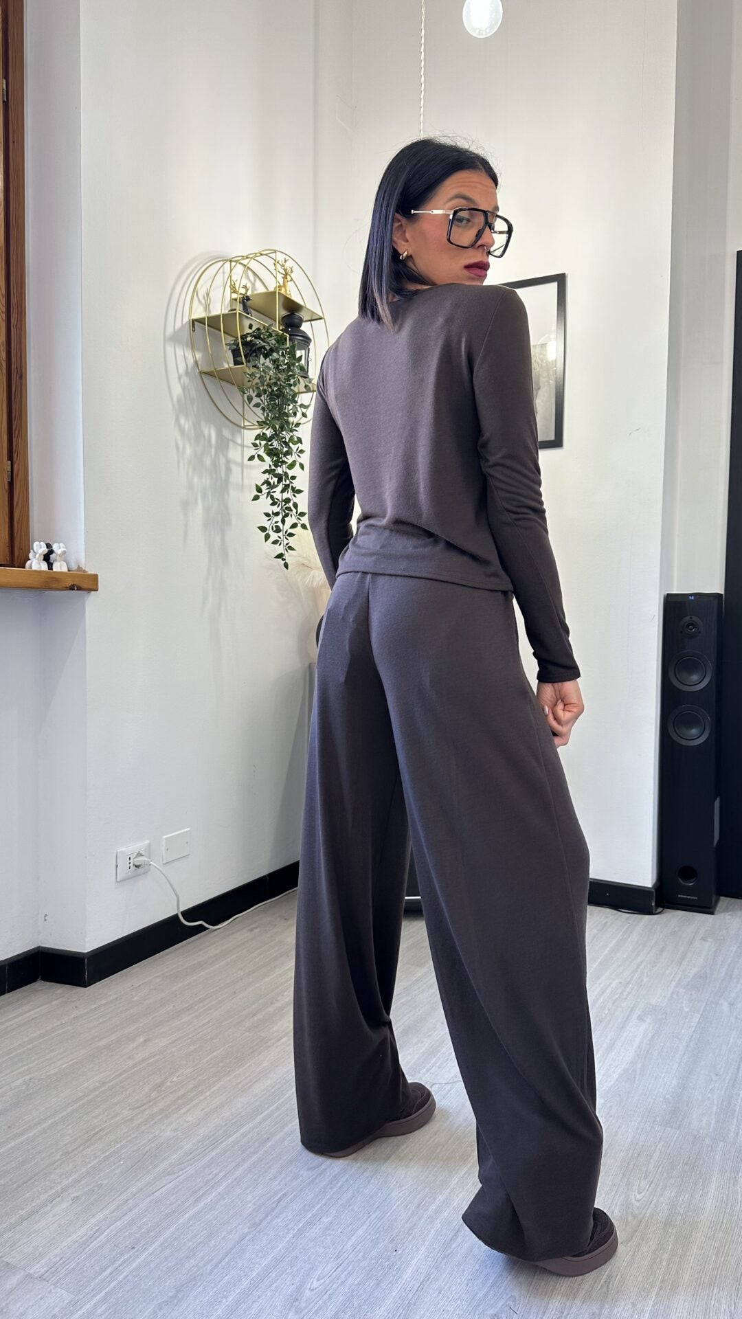 MAGLIETTA FAKEBUTTON MARRONE