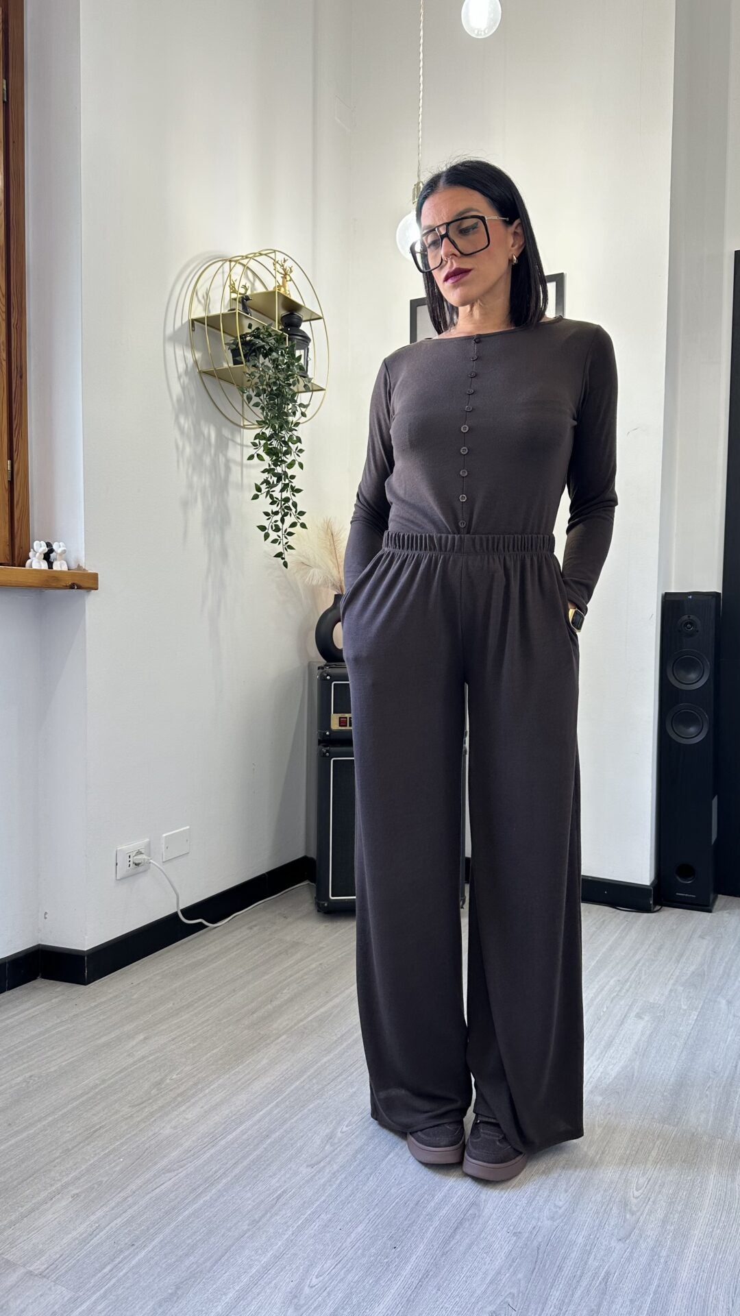 PANTALONE MORBIDO MARRONE