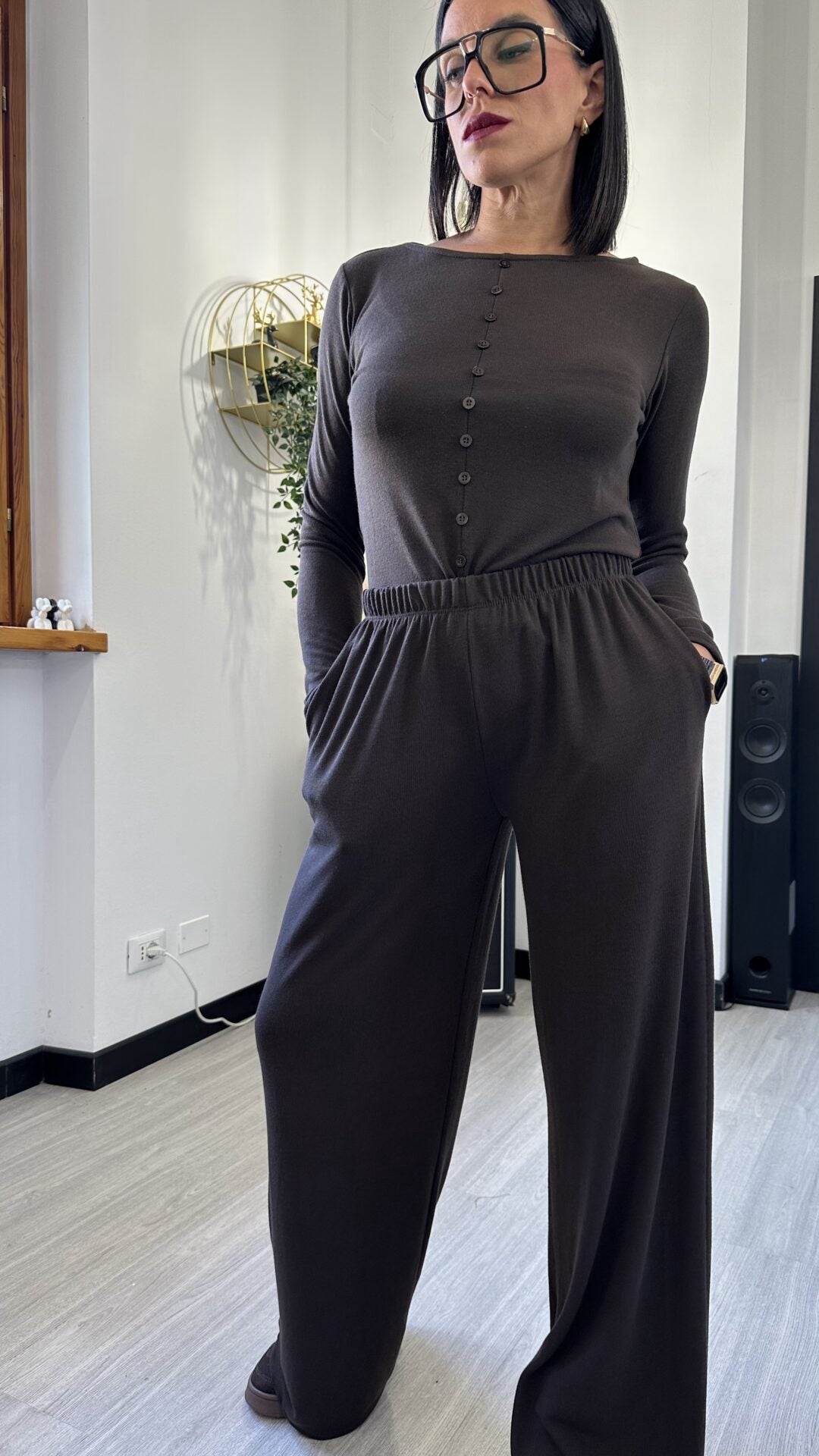 PANTALONE MORBIDO MARRONE