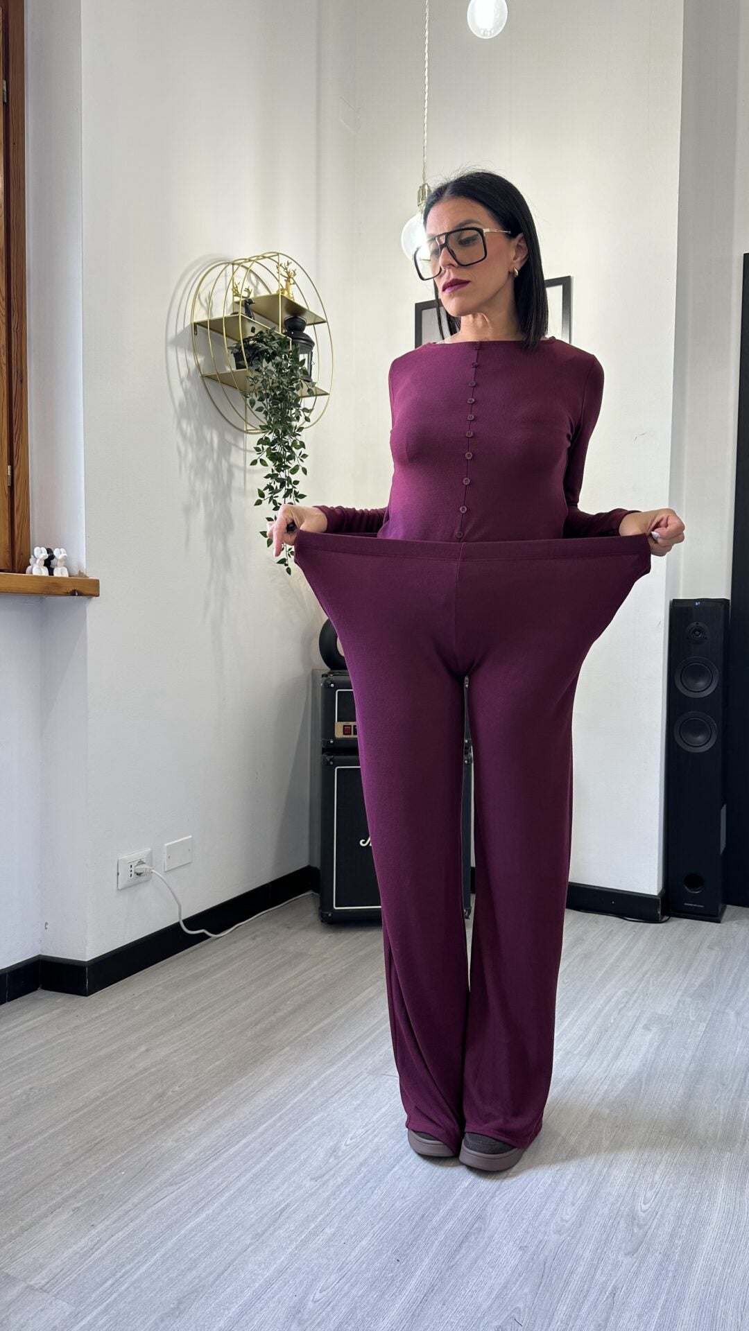 MAGLIETTA FAKEBUTTON BORDEAUX